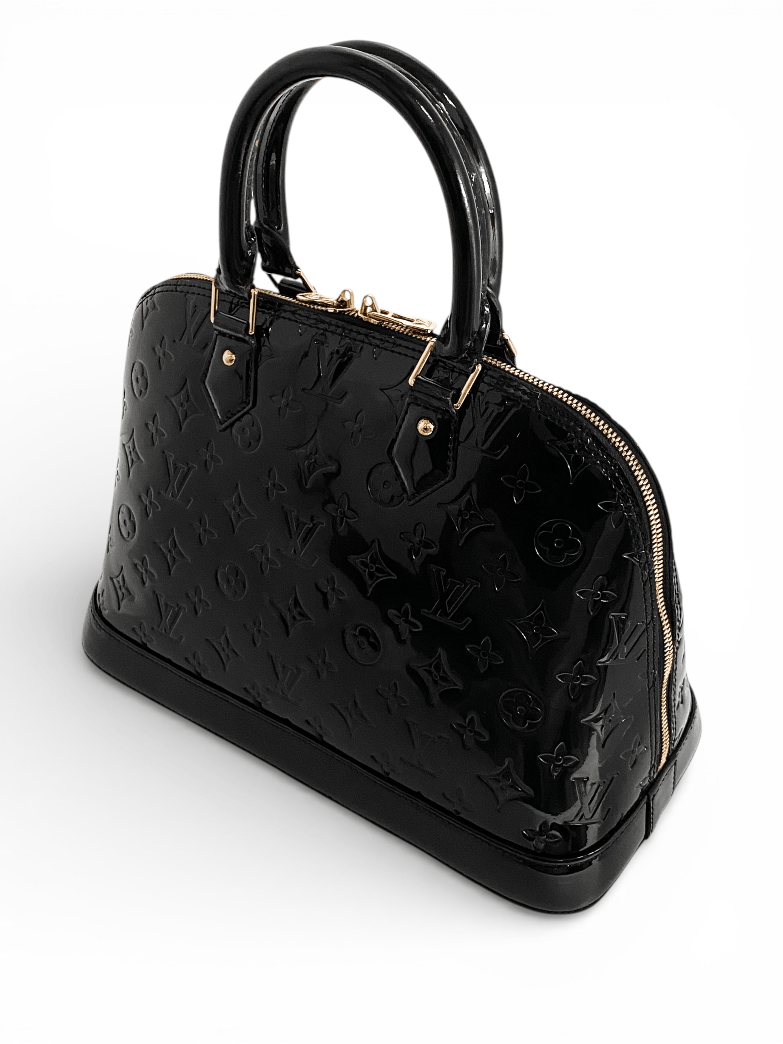 Louis Vuitton Louis Vuitton LV Alma Monogram Logo Black Leather Handbag Size ONE SIZE - 2 Thumbnail