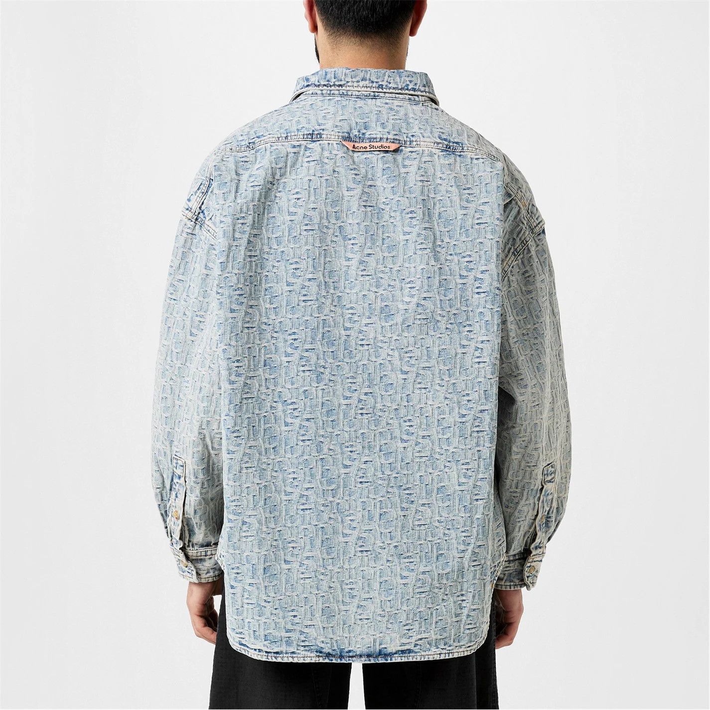 Acne Studios o1g2r1mq0825 Monogram Shirt in Blue/Beige Size US M / EU 48-50 / 2 - 4 Thumbnail
