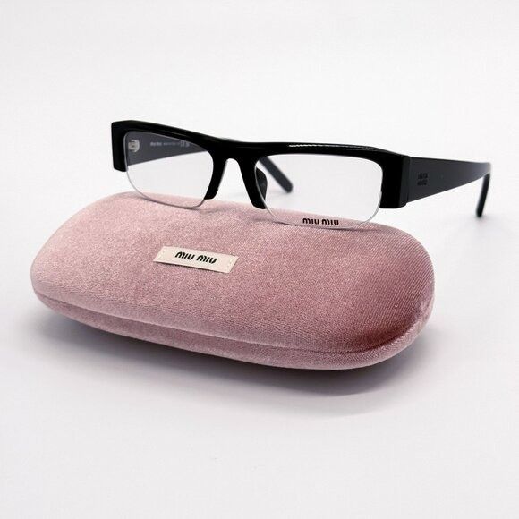 Miu Miu NEW MIU MIU EYEGLASSES MUB07S 16K08N BLACK WOMEN MU B07S SMU Size ONE SIZE - 1 Thumbnail