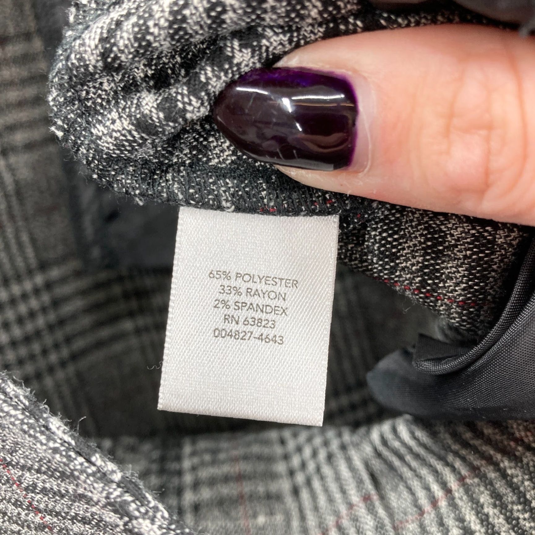 Vintage CJ Banks Dress Pants Women's Plus 22W Gray Plaid Stretch Slim Leg Career Casual Pants Size 40" / US 18 - 6 Thumbnail