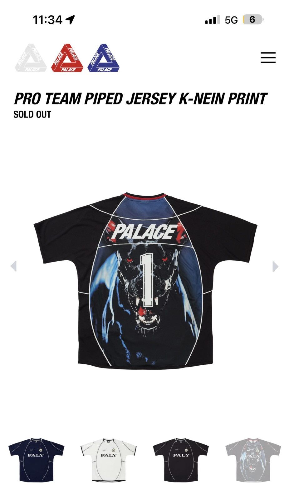 Palace Palace Pro Team Piped Jersey K-Nein Print Size Large Size US L / EU 52-54 / 3 - 5 Thumbnail