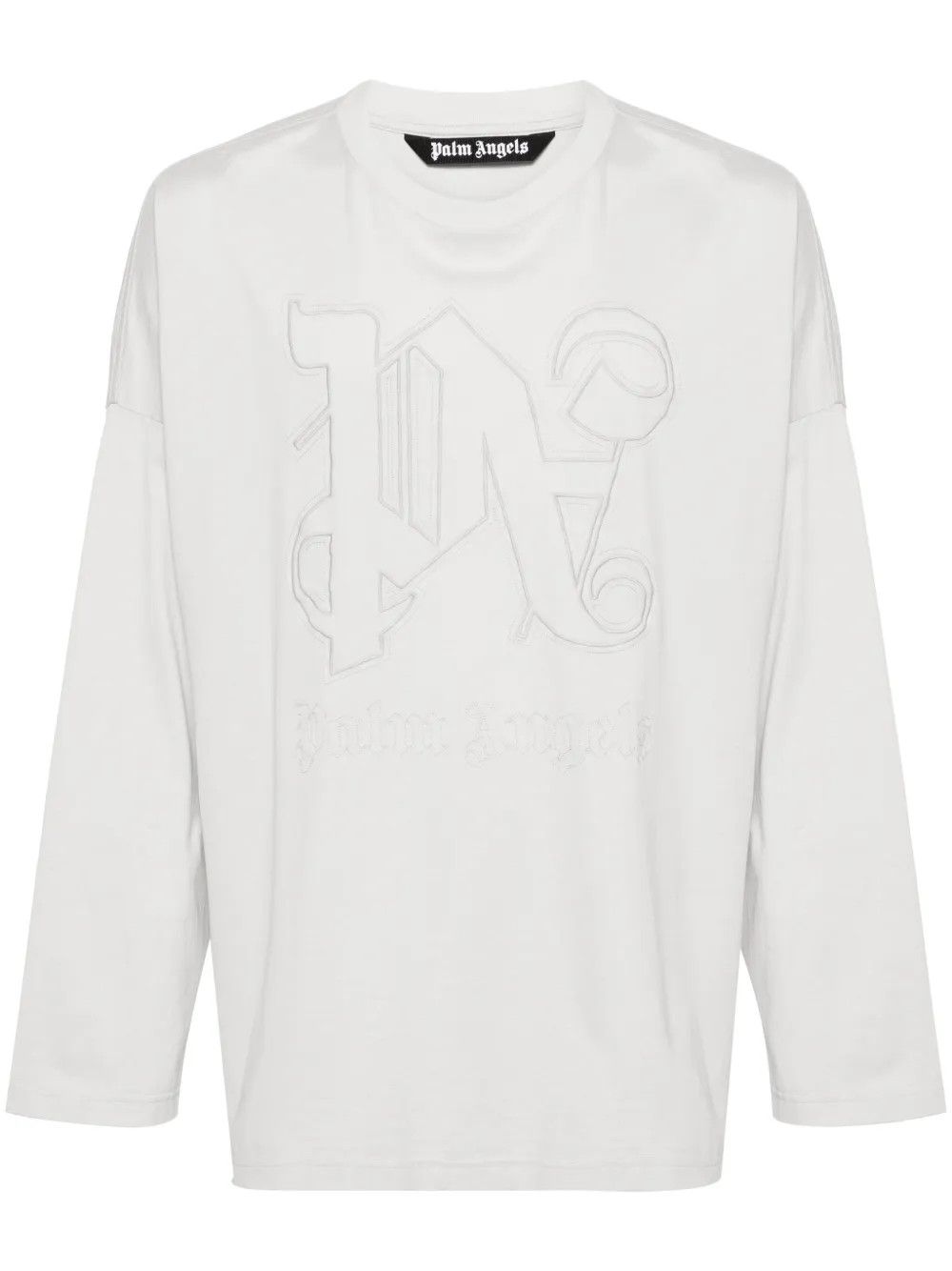 Palm Angels o1y0325 Logo Crewneck T-Shirt in Light Grey Size US L / EU 52-54 / 3 - 1 Thumbnail