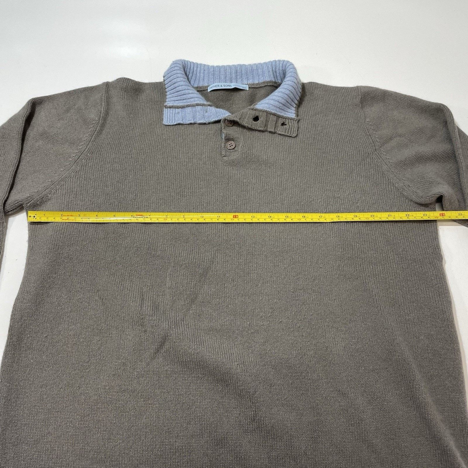 &SONS Father & Sons Cashmere Sweater Pullover Men’s XXL Polo Gray Size US XXL / EU 58 / 5 - 5 Thumbnail