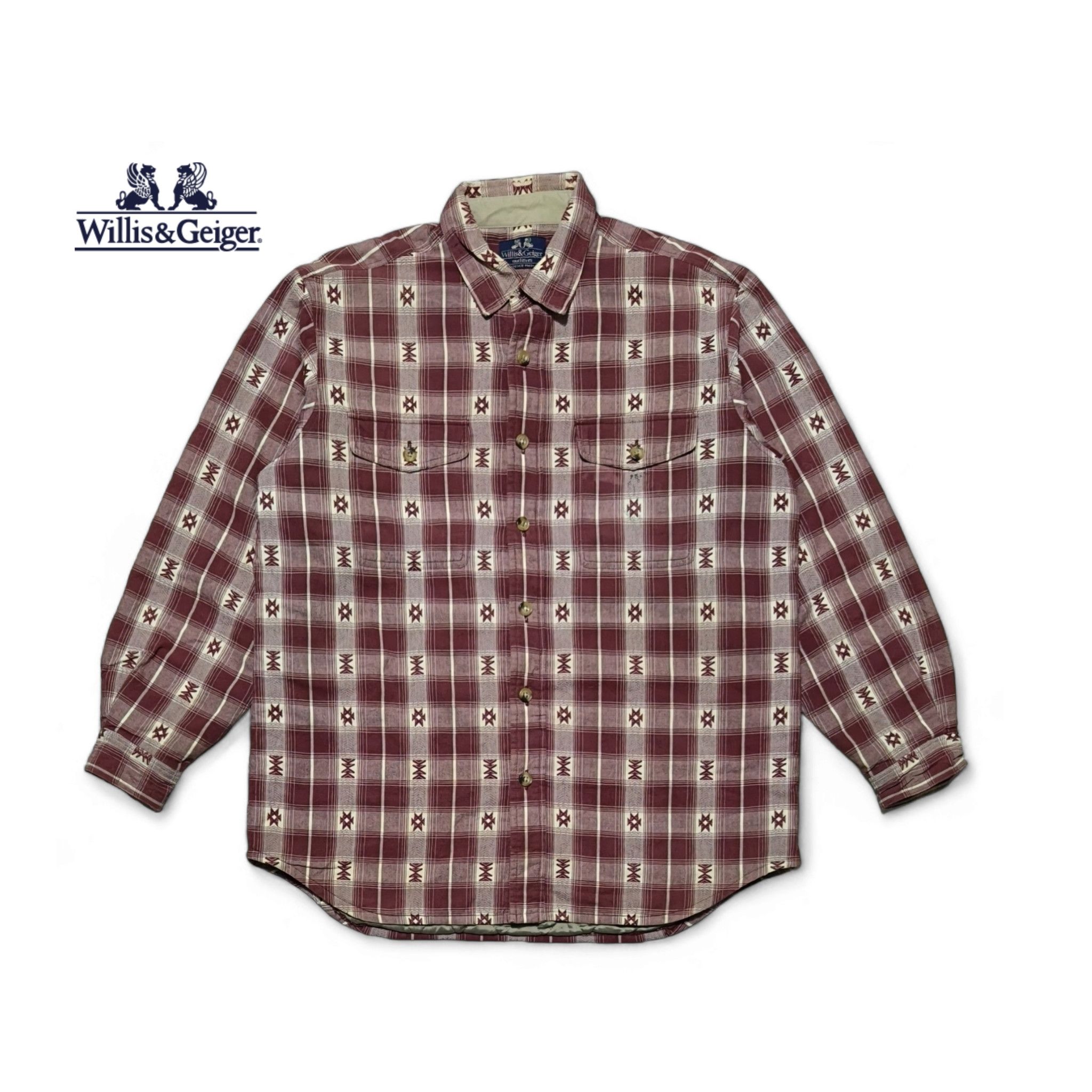 Vintage Vintage Willis & Geiger Plaid Flannel Shirt Size US L / EU 52-54 / 3 - 2 Thumbnail