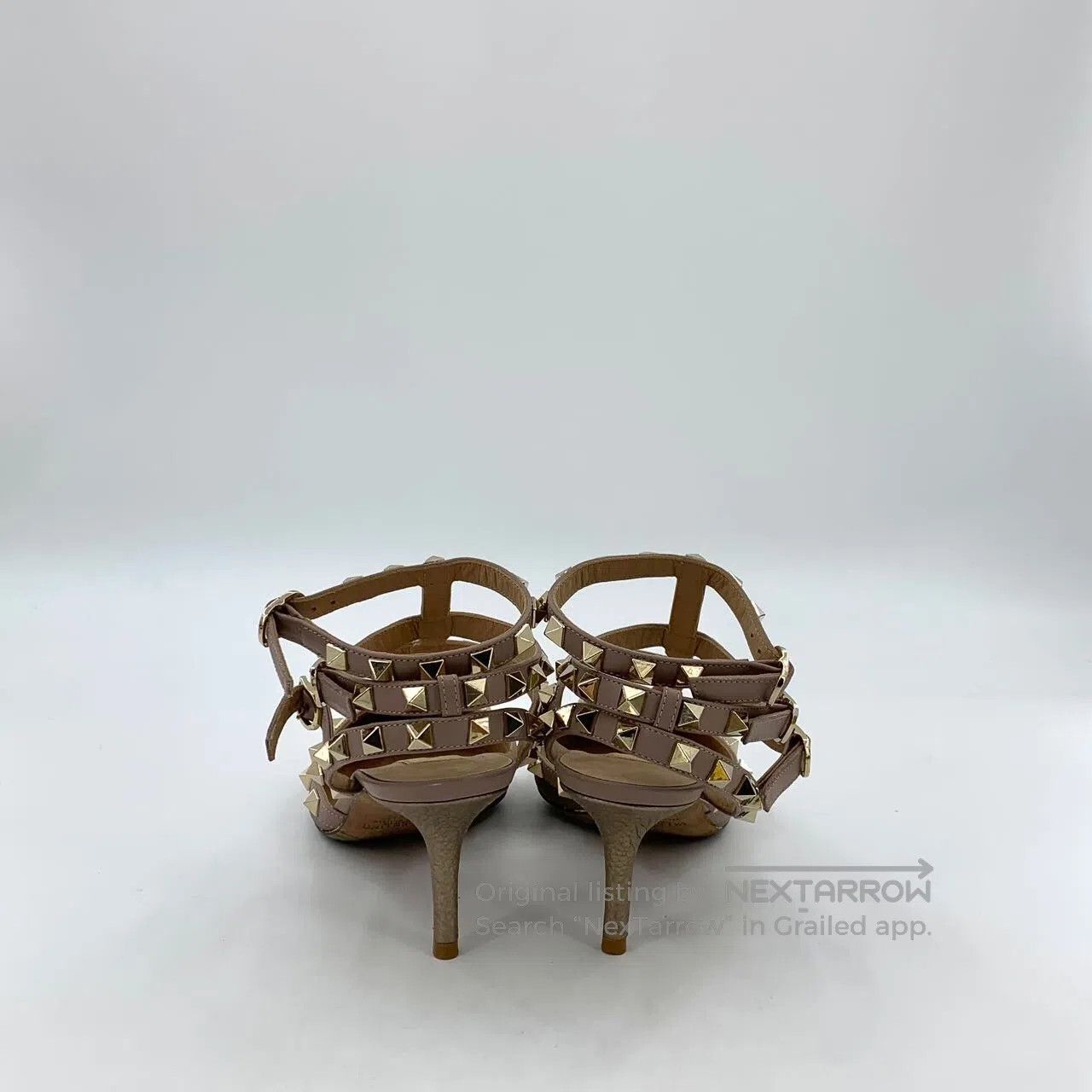 Valentino Valentino Champagne Pointed Toe Stud One-Strap Stiletto Hi Size US 5 / IT 35 - 4 Thumbnail
