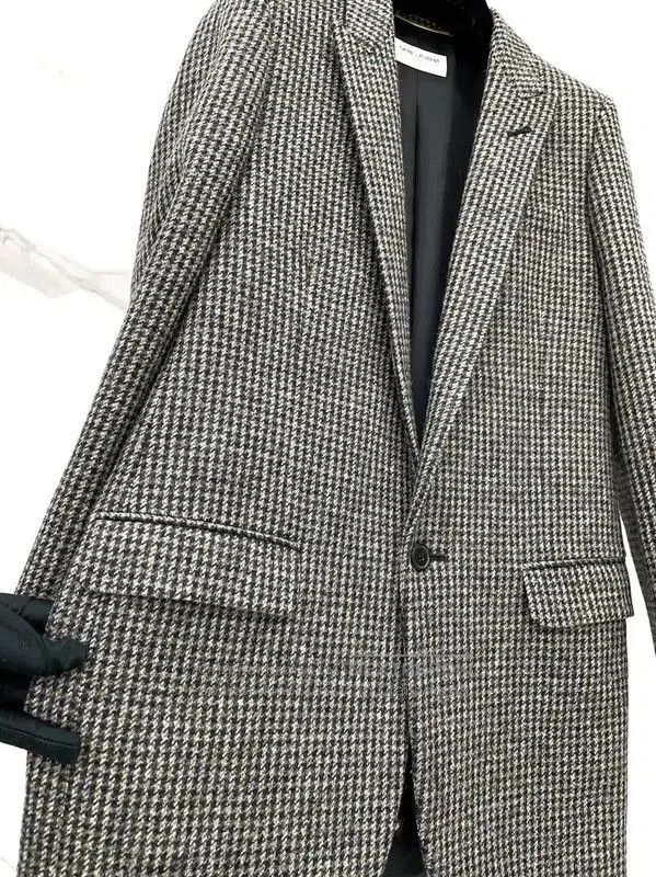 Yves Saint Laurent YSL Black Wool Checkered Women's Jacket . Size S / US 4 / IT 40 - 5 Thumbnail