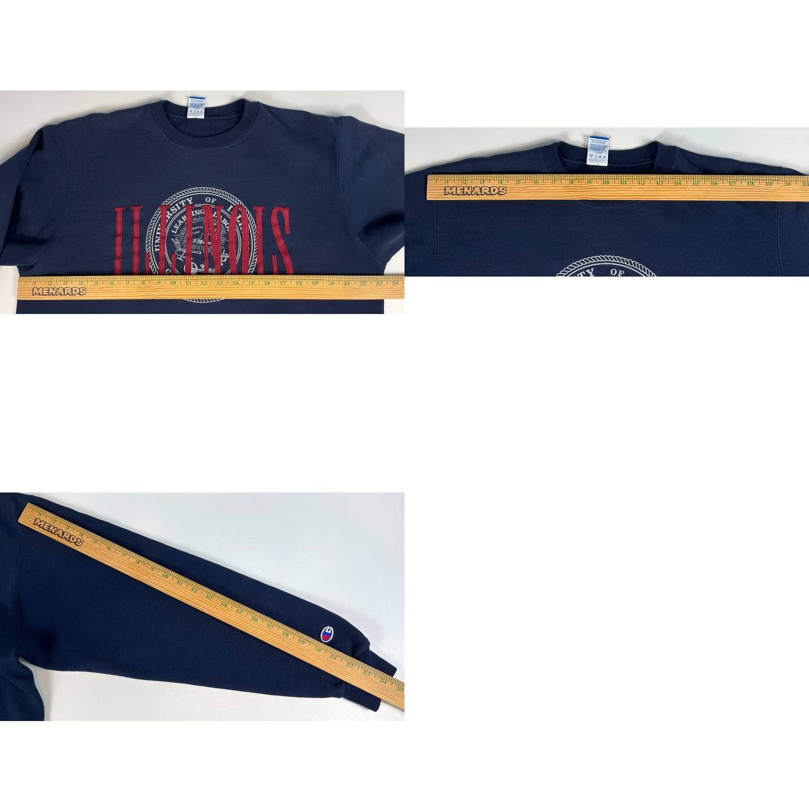 Champion VINTAGE Champion University of Illinois Sweatshirt Navy XL Crewneck Unisex Adults 50% Cotton 50% Polyester USA Made 90s College Pullover Sweatshirt Size US XL / EU 56 / 4 - 8 Thumbnail
