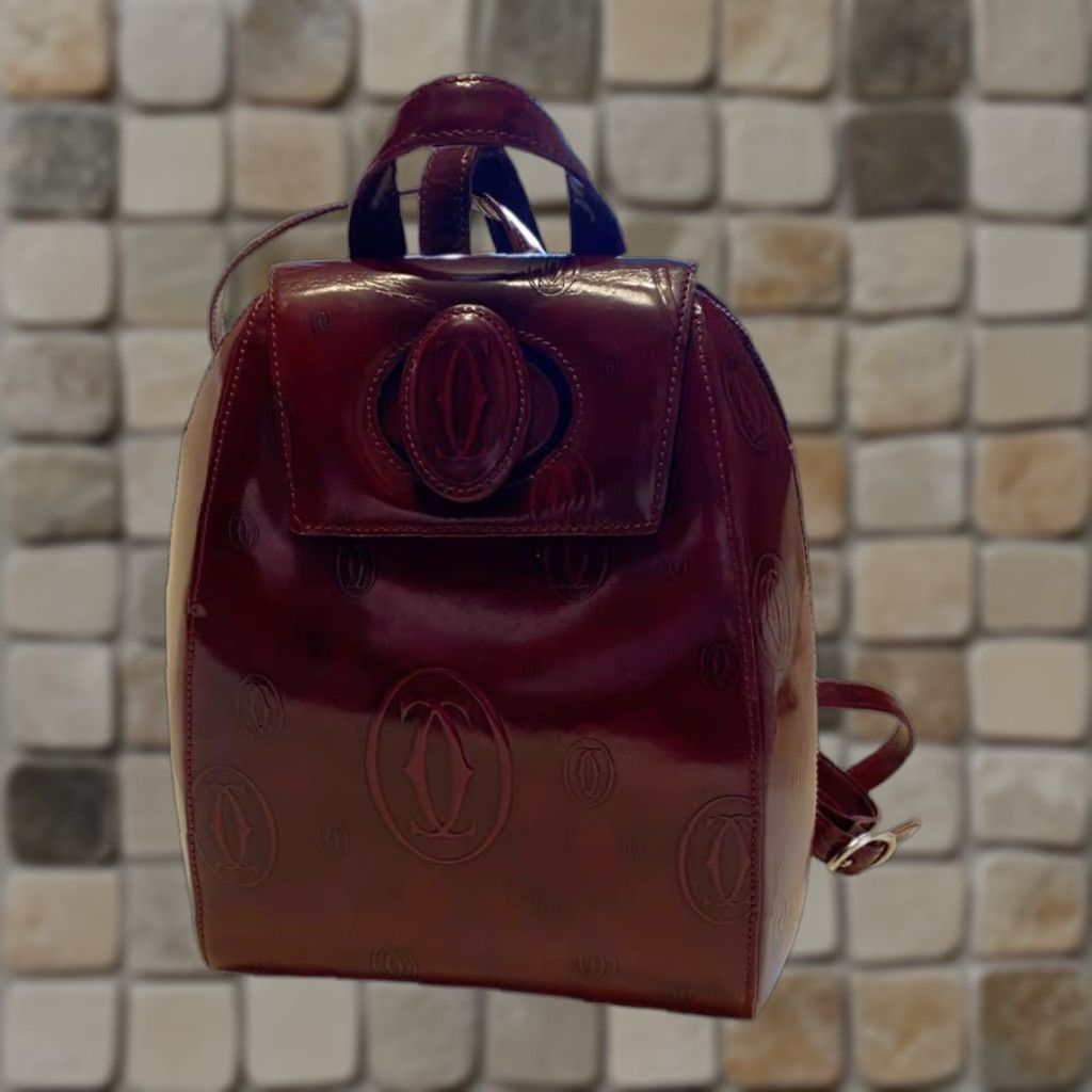 Cartier Cartier Happy Birthday Backpack Women Medium Bordeaux Logo Leather Oval Bag Size ONE SIZE - 1 Thumbnail