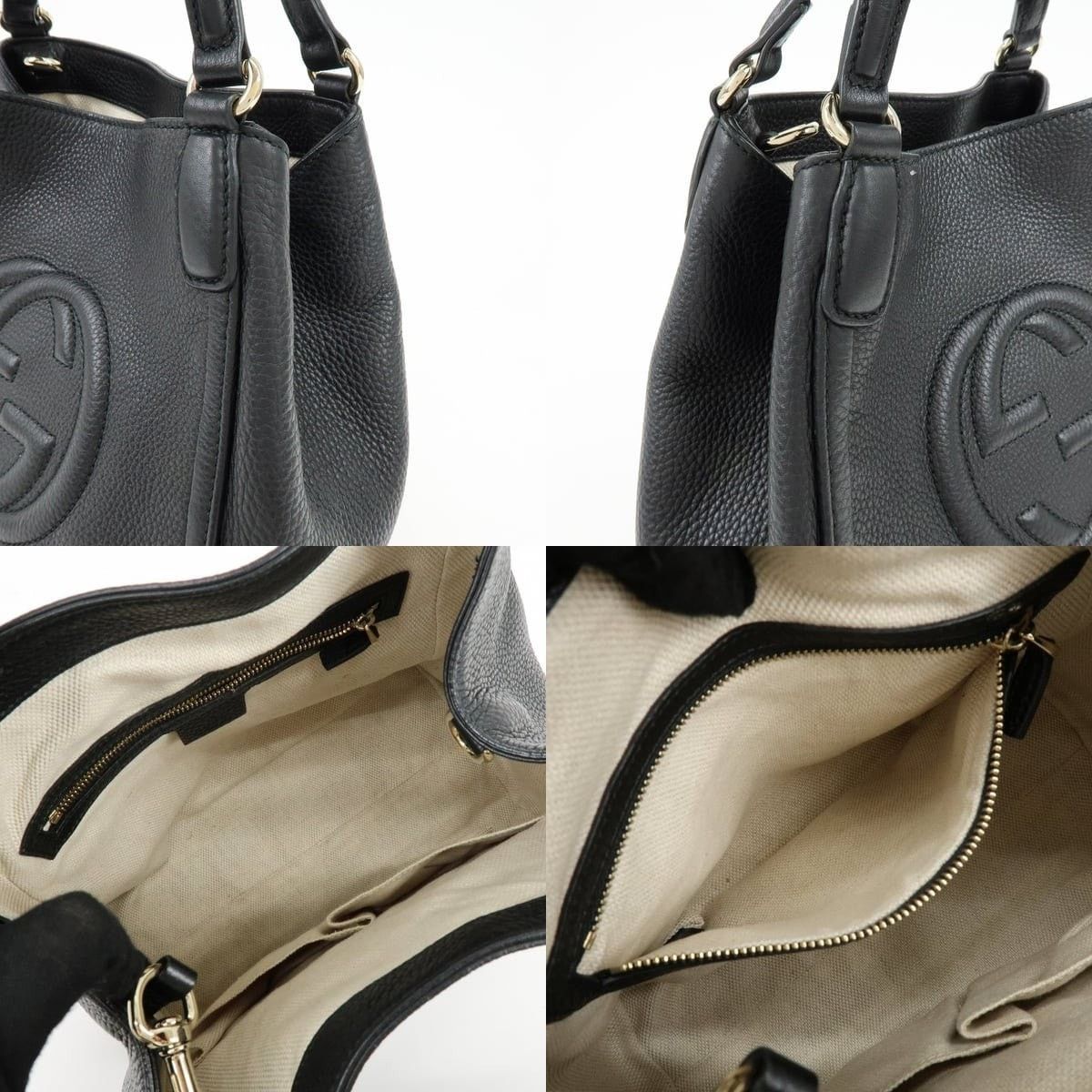Gucci Gucci Soho Interlocking G Shoulder Bag Calfskin Black Size ONE SIZE - 5 Thumbnail