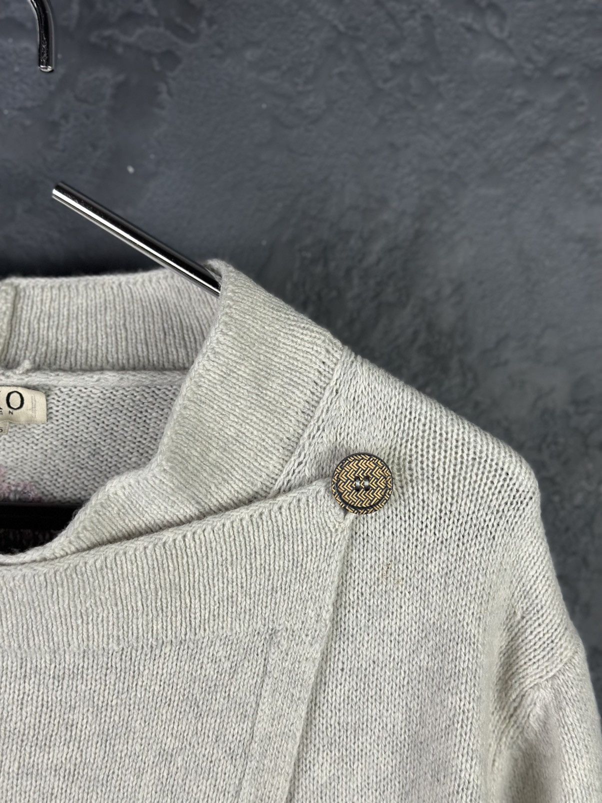 Designer × Vintage IVKO Light Gray Floral Intarsia Wool Semi-Long Sweater Coat Size M / US 6-8 / IT 42-44 - 4 Thumbnail