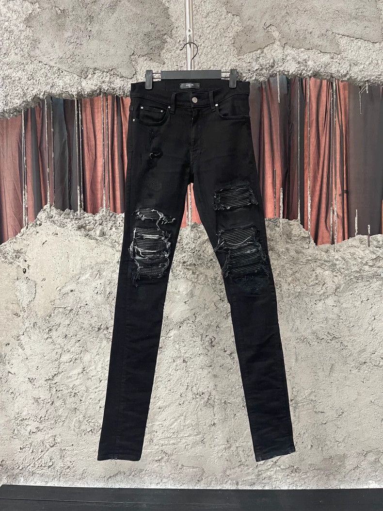 Amiri Amiri MX1 leather patched jeans Size US 29 - 1 Thumbnail