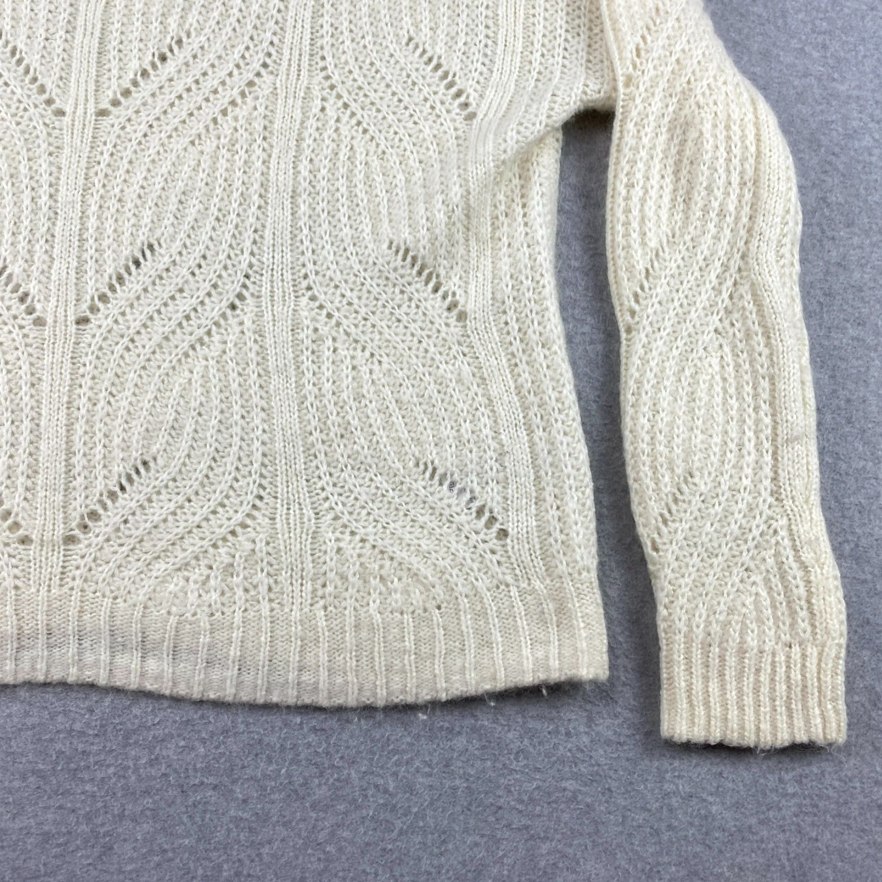 Madewell Madewell Charley Sweater Womens M Cream Pullover Cable Knit Size M / US 6-8 / IT 42-44 - 3 Thumbnail