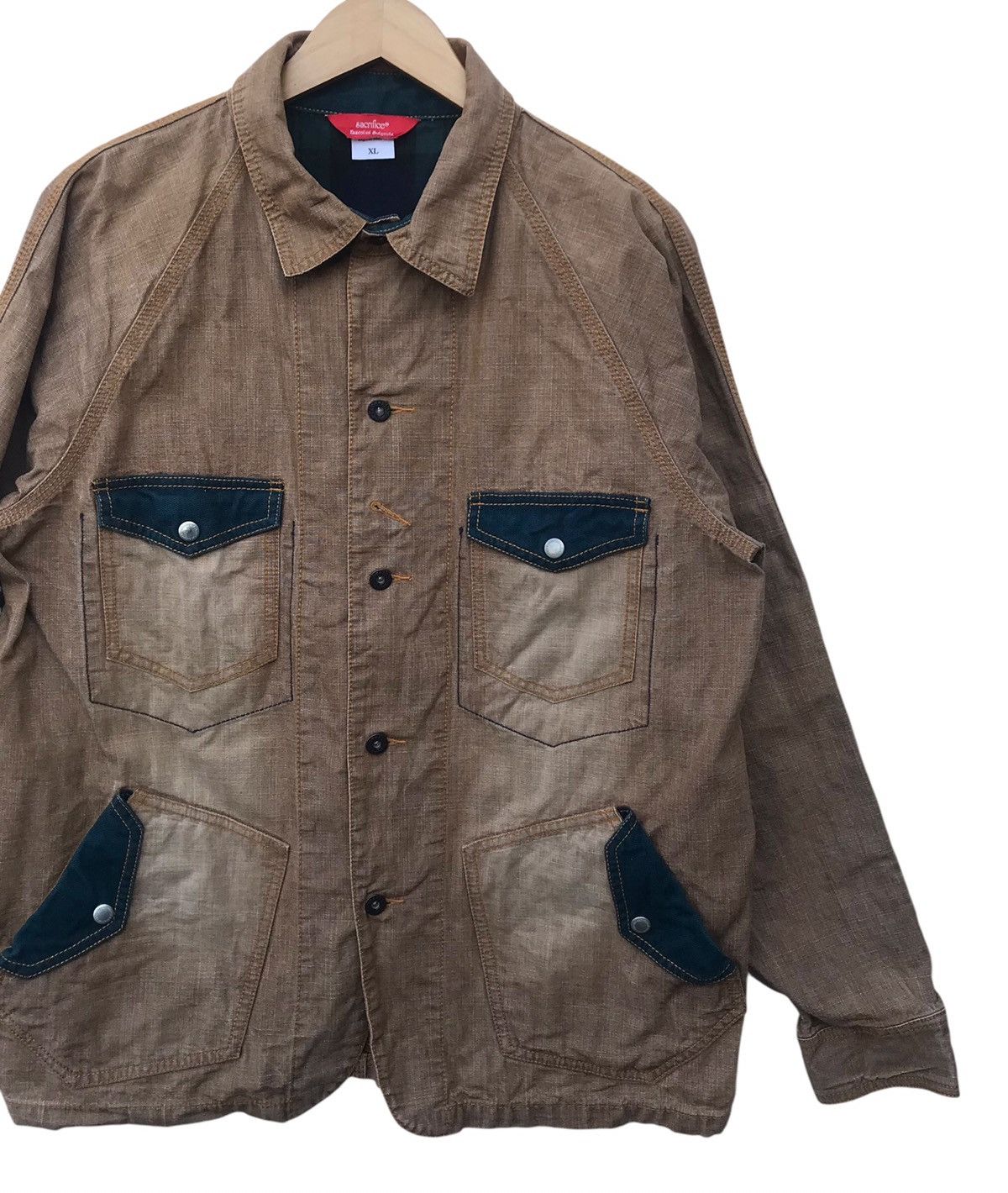 Japanese Brand Sacrifice Essential Subjects Multipocket Denim Works Jacket Size US L / EU 52-54 / 3 - 6 Thumbnail