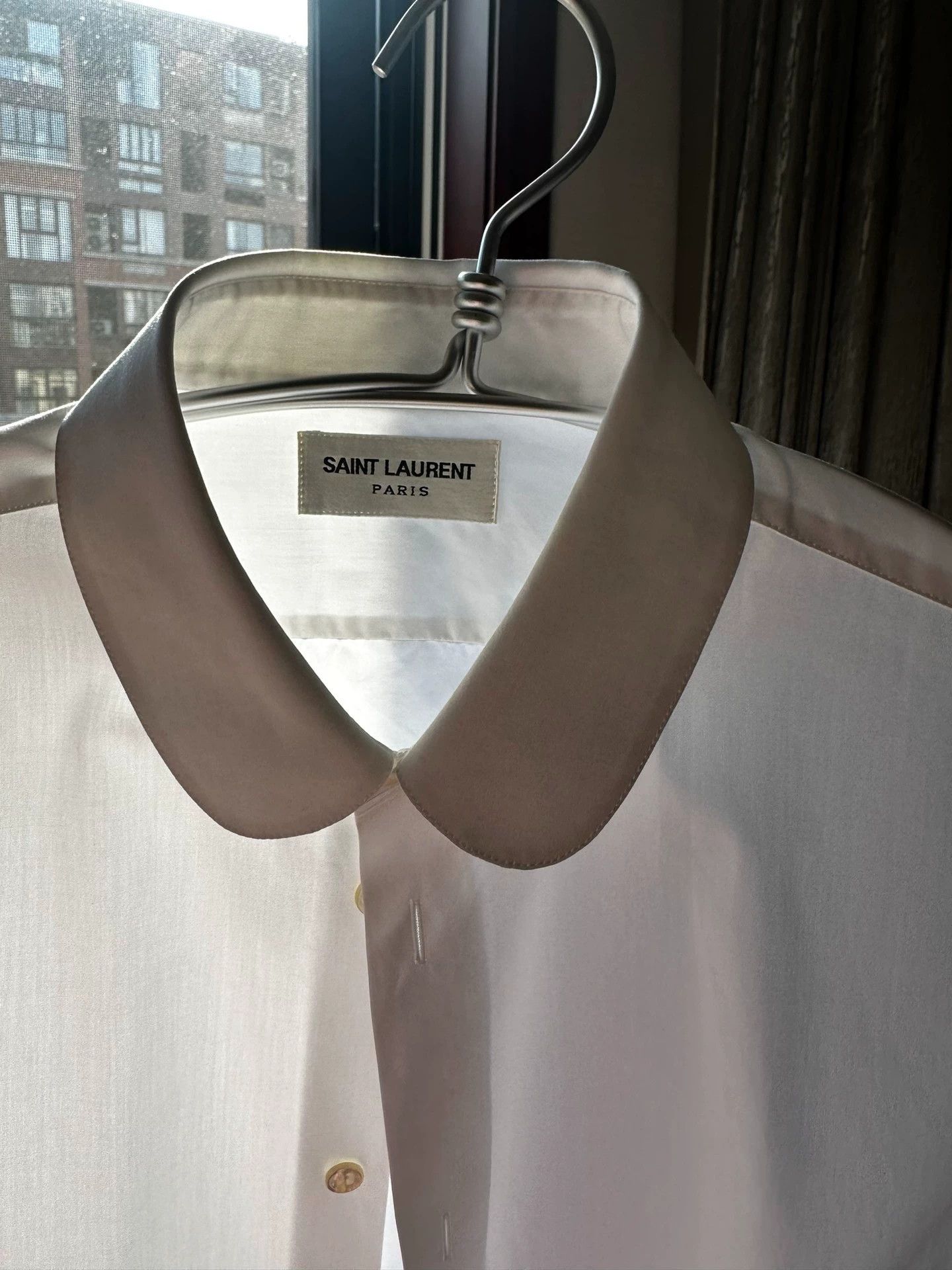 Saint Laurent Paris Saint Laurent Paris Round neck white shirt Size US M / EU 48-50 / 2 - 1 Thumbnail