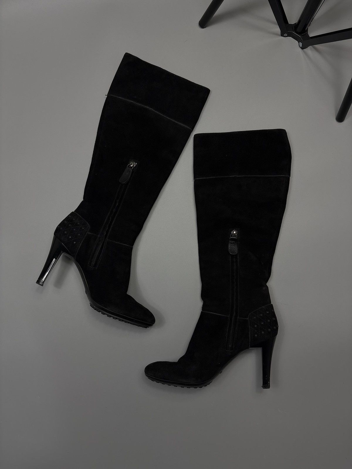 Tod's TOD'S black suede Knee High Luxury Boots Shoes Size US 6.5 / IT 36.5 - 9 Thumbnail