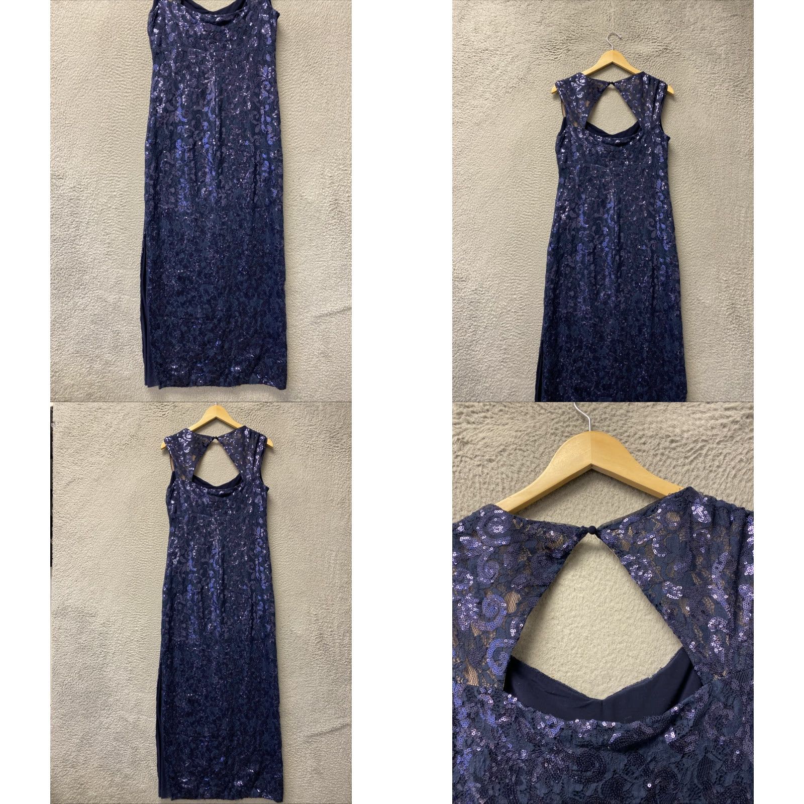 Ralph Lauren Lauren Ralph Lauren Navy Sequin Dress 14 Knee Length Cap Sleeve Sheath VINTAGE? No Size XL / US 12-14 / IT 48-50 - 8 Thumbnail