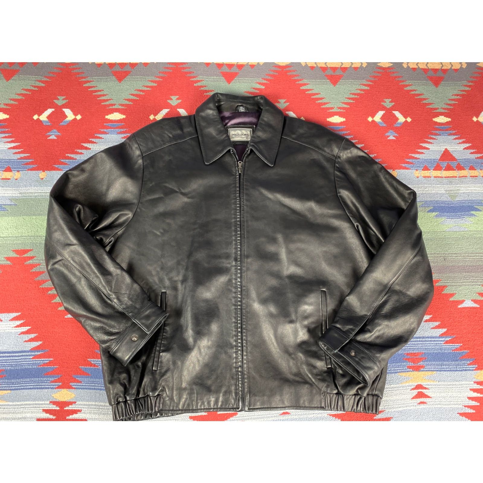 Vintage Reilly Olmes Collection Mens Black Leather Bomber Jacket XL Bomber Size US XL / EU 56 / 4 - 2 Thumbnail