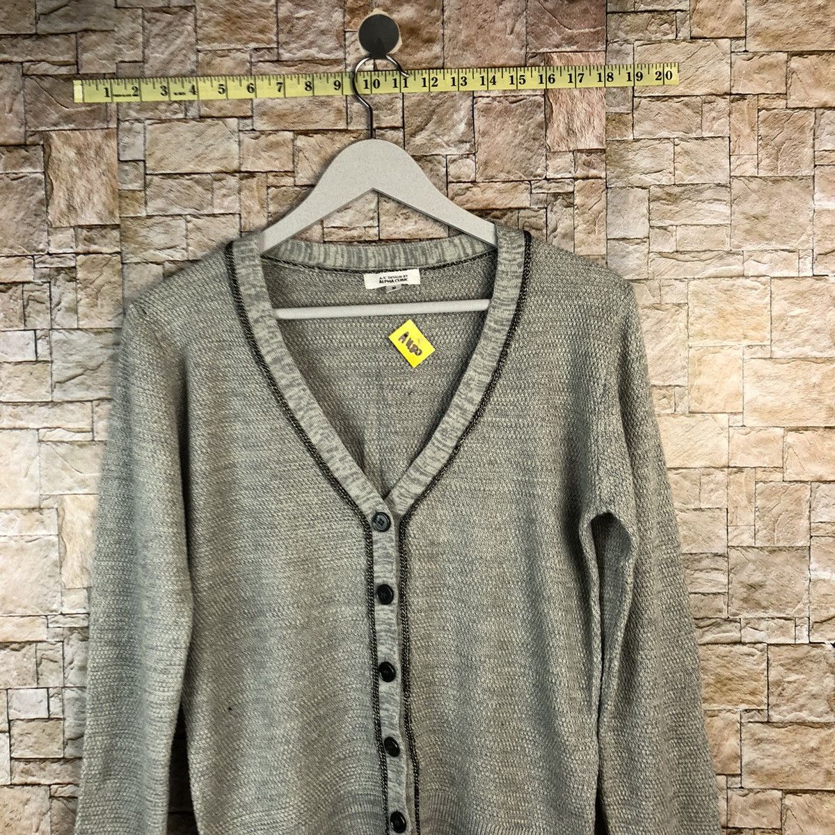 Japanese Brand Alpha Club Grey Cardigan Knitwear #A1180 Size US M / EU 48-50 / 2 - 2 Thumbnail