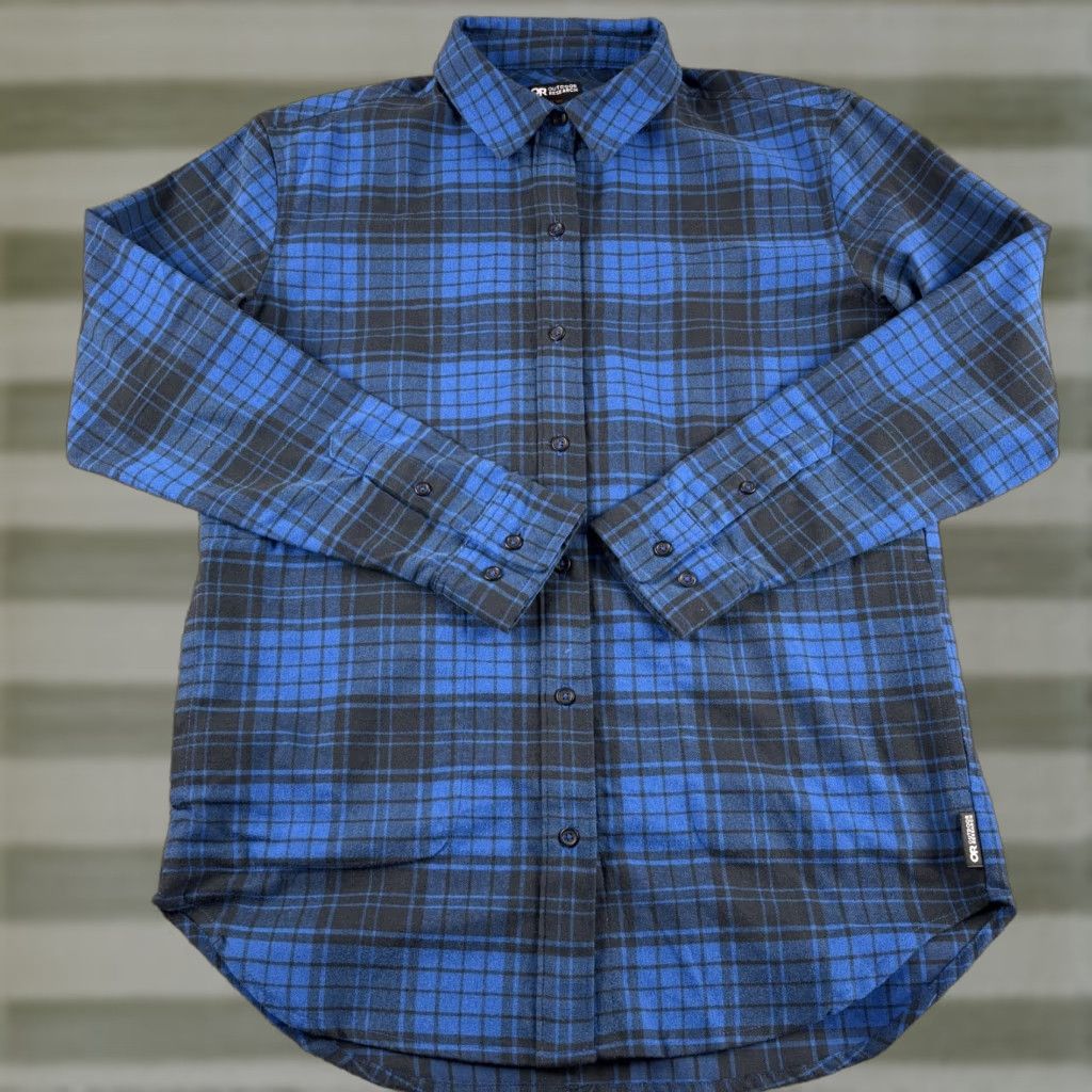 Outdoor Research Outdoor Research Kulshan Flannel Shirt Women's Small Blue Black Plaid Button Up Size S / US 4 / IT 40 - 1 Thumbnail