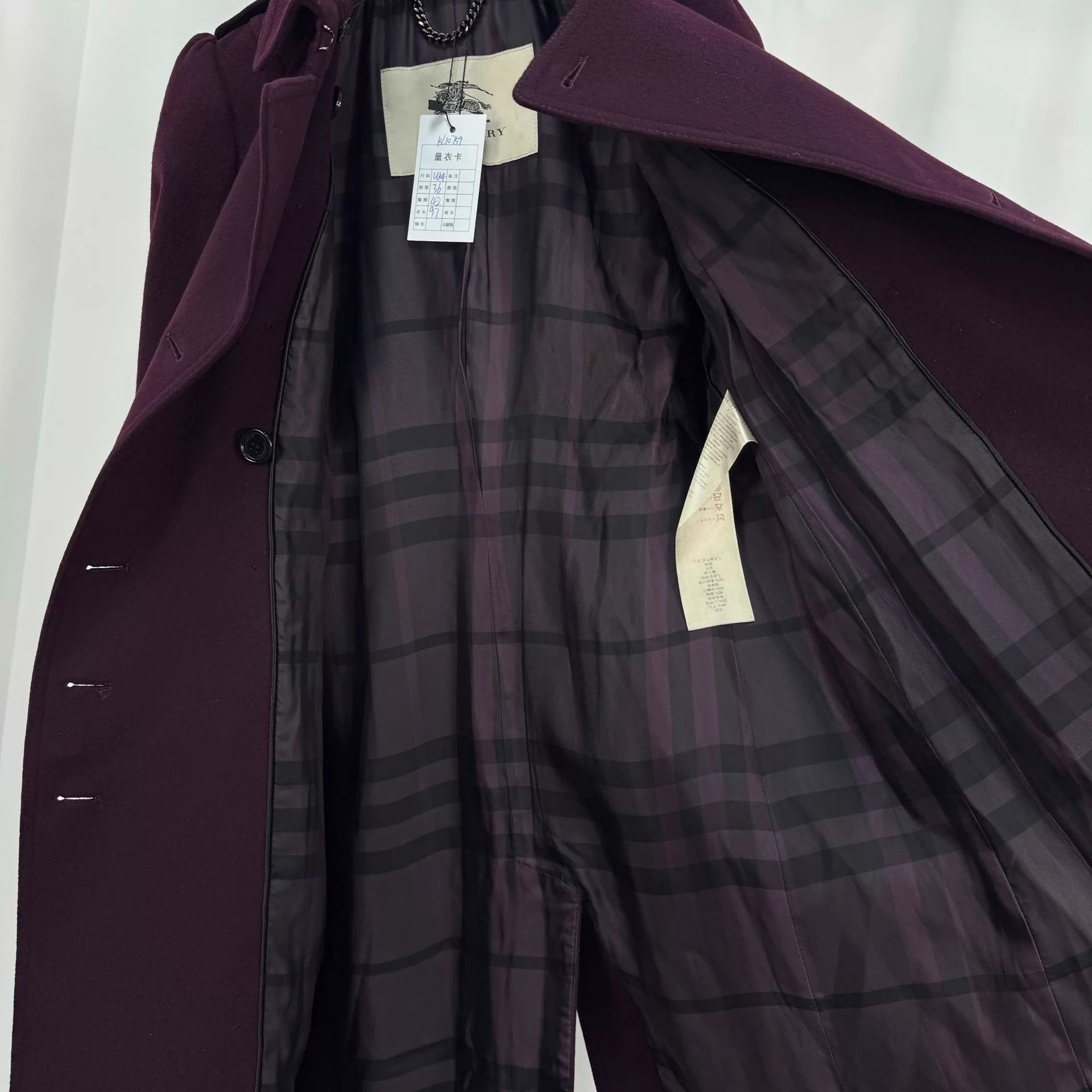 Burberry Burberry double-breasted check lining wool coat UK4 99 new Size XS / US 0-2 / IT 36-38 - 5 Thumbnail