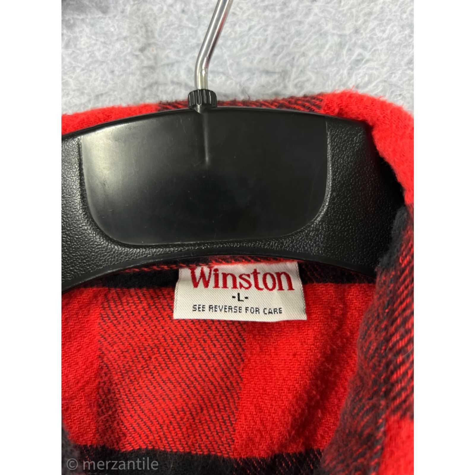Vintage Winston Shirt Mens L Red Plaid Flannel Button-Up 100% Cotton Pockets Size US L / EU 52-54 / 3 - 3 Thumbnail