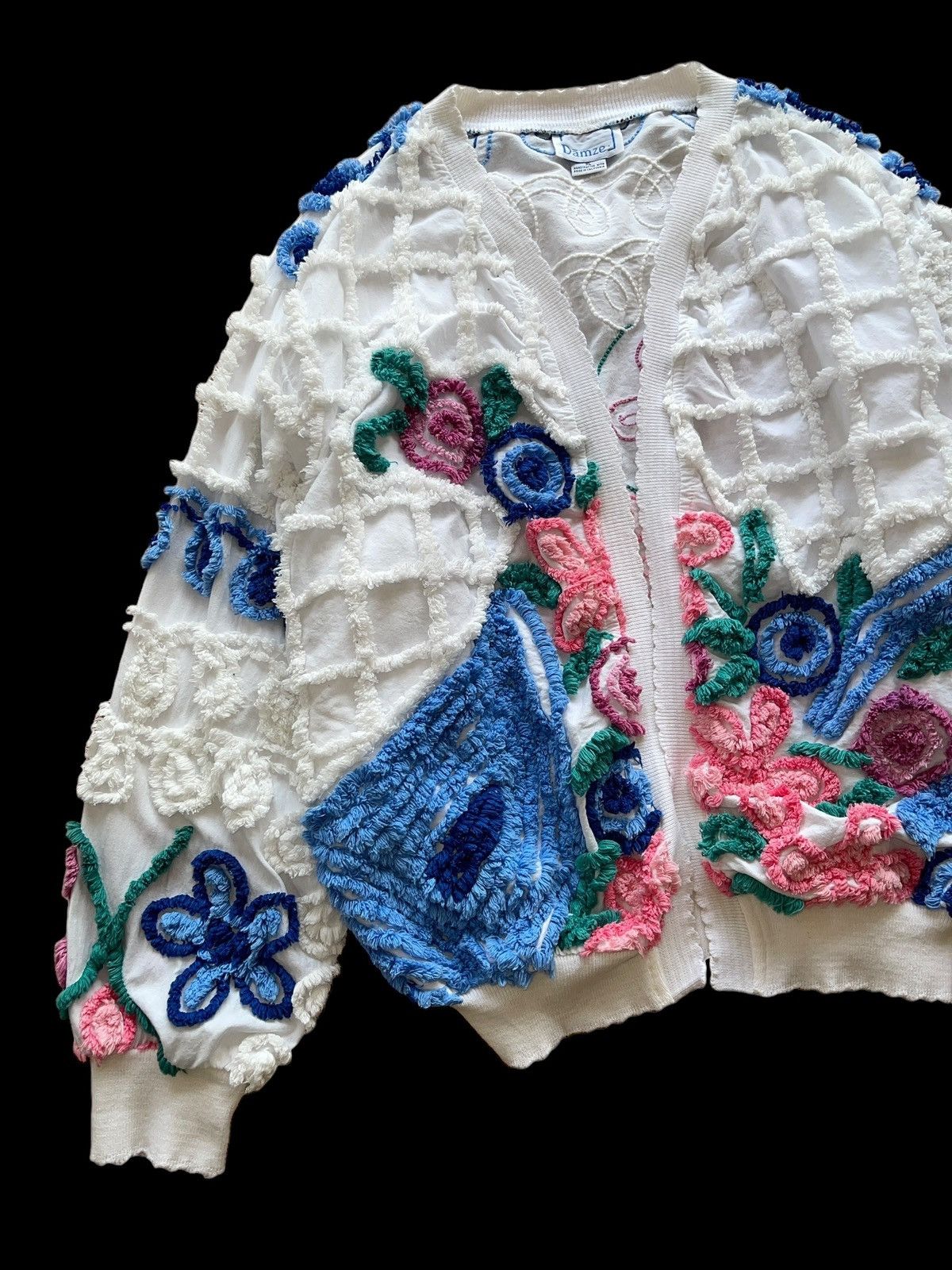 Vintage Vintage Damze Handcrafted California 3D Abstract Cardigan Size XL / US 12-14 / IT 48-50 - 10 Thumbnail