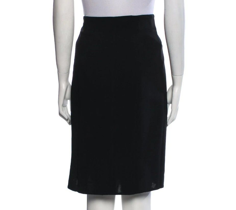 Akris Akris Black Wool Skirt – Size M – Grosgrain Trim – Zip Clos Size 30" / US 8 / IT 44 - 7 Thumbnail