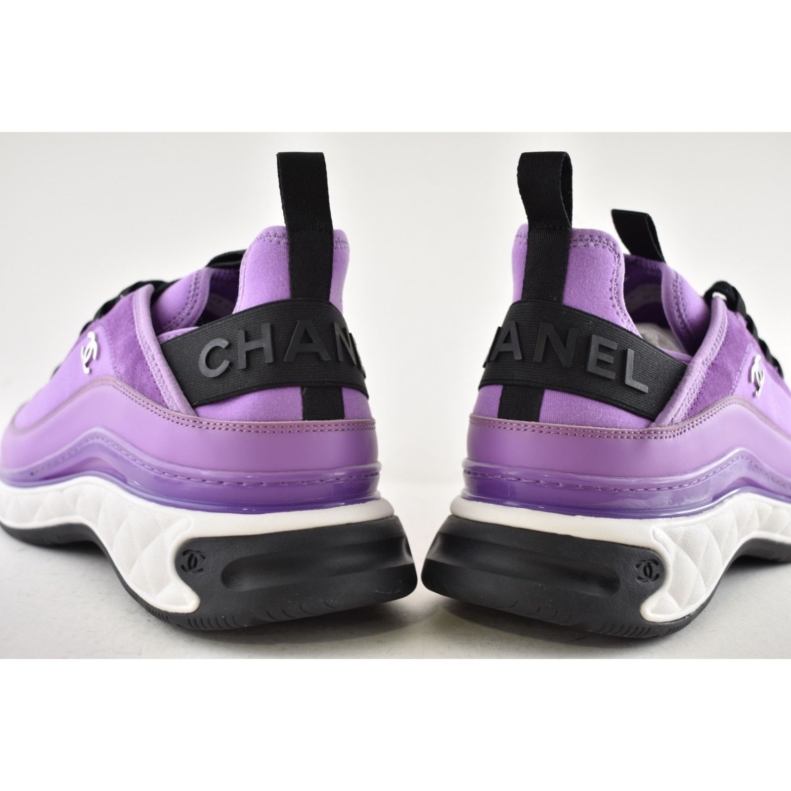 Chanel Chanel 20C Mens Purple Black White CC Logo Lace Up Low Size US 11 / EU 44 - 12 Thumbnail