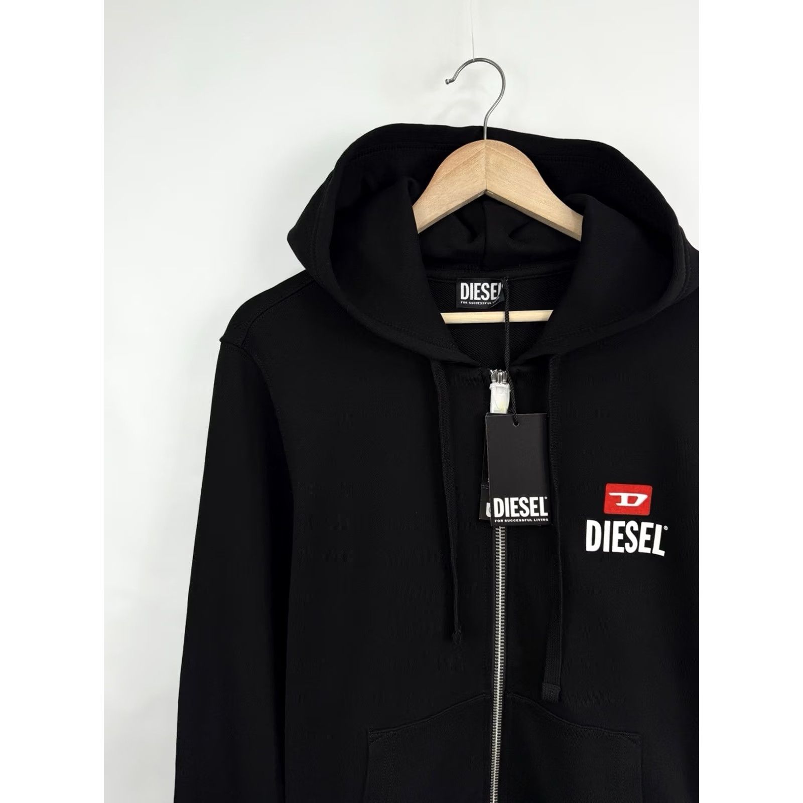 Diesel VINTAGE? Diesel Full Zip Hoodie Black For Successful Living Y2K Size L Mens Size US L / EU 52-54 / 3 - 6 Thumbnail