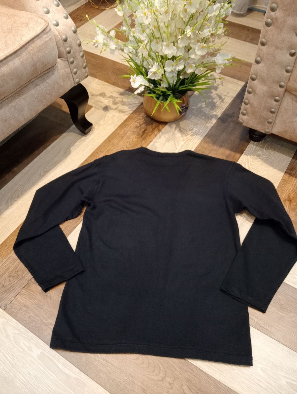 agnes b. AGNES B. SPELLOUT BLACK LONG SLEEVE T-SHIRT Size US L / EU 52-54 / 3 - 8 Thumbnail