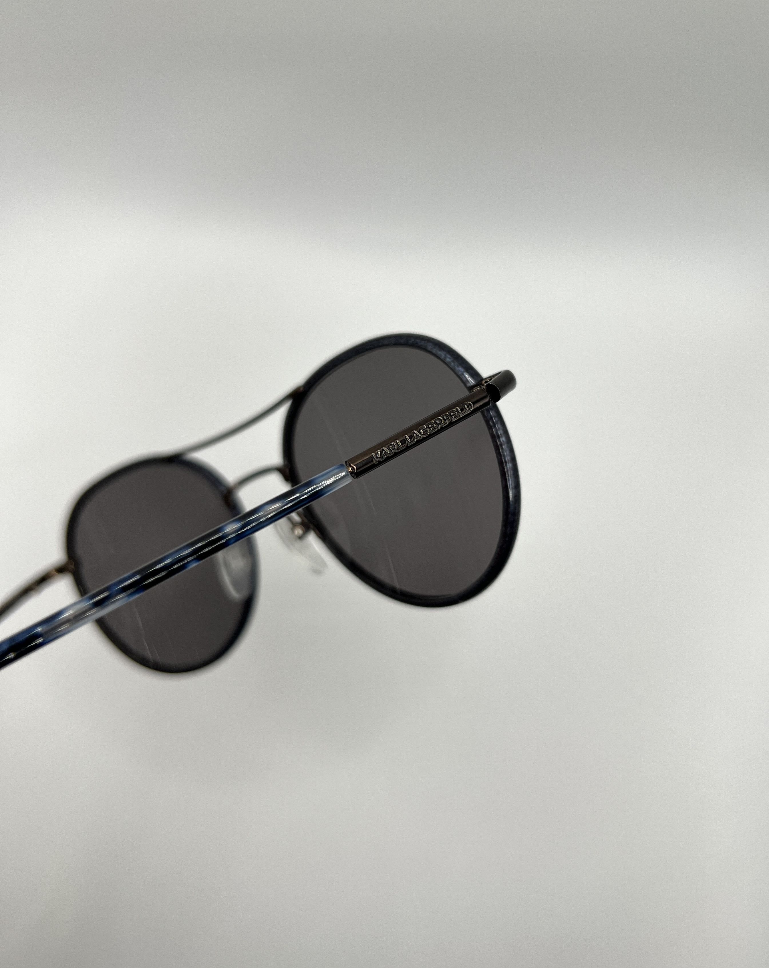 Karl Lagerfeld Karl Lagerfeld KL241S Round Unisex Sunglasses - Blue Marble Size ONE SIZE - 15 Thumbnail