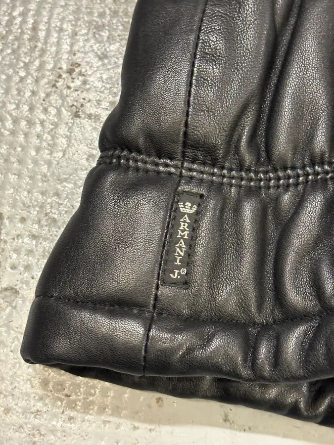 Armani 2000s Armani Black Leather Puffer Jacket Size US S / EU 44-46 / 1 - 9 Thumbnail