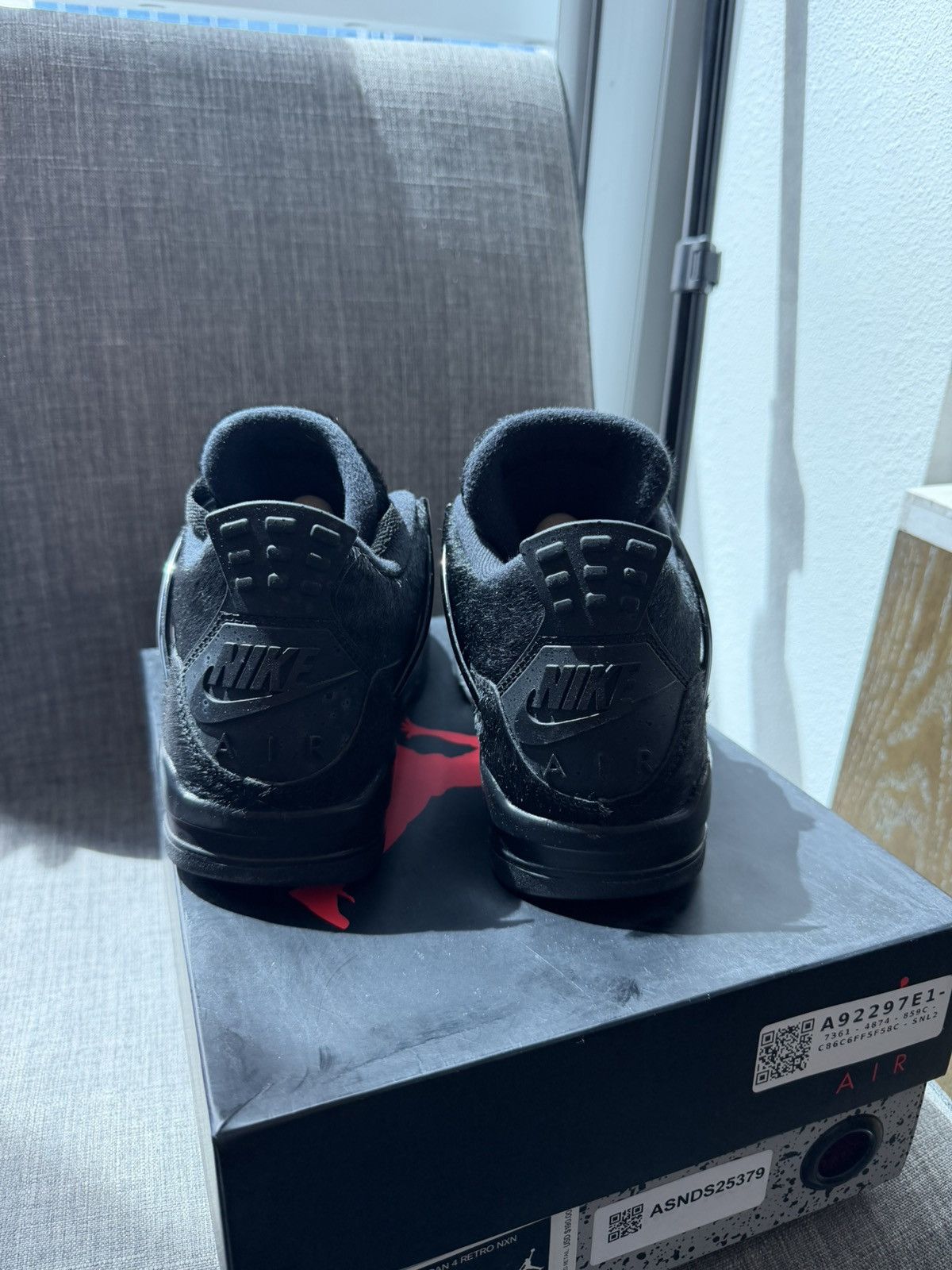 Nike Jordan 4 Retro Olivia Kim No Cover Black/Black Size 9W Size US 9 / IT 39 - 4 Thumbnail