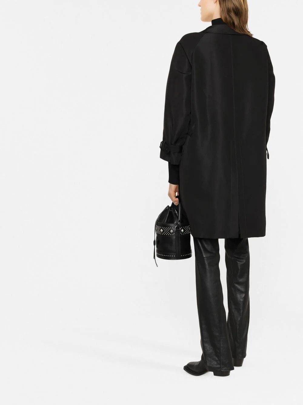 Saint Laurent Paris o1s1wg111224 Classic-Collar Coat in Black Size L / US 10 / IT 46 - 4 Thumbnail