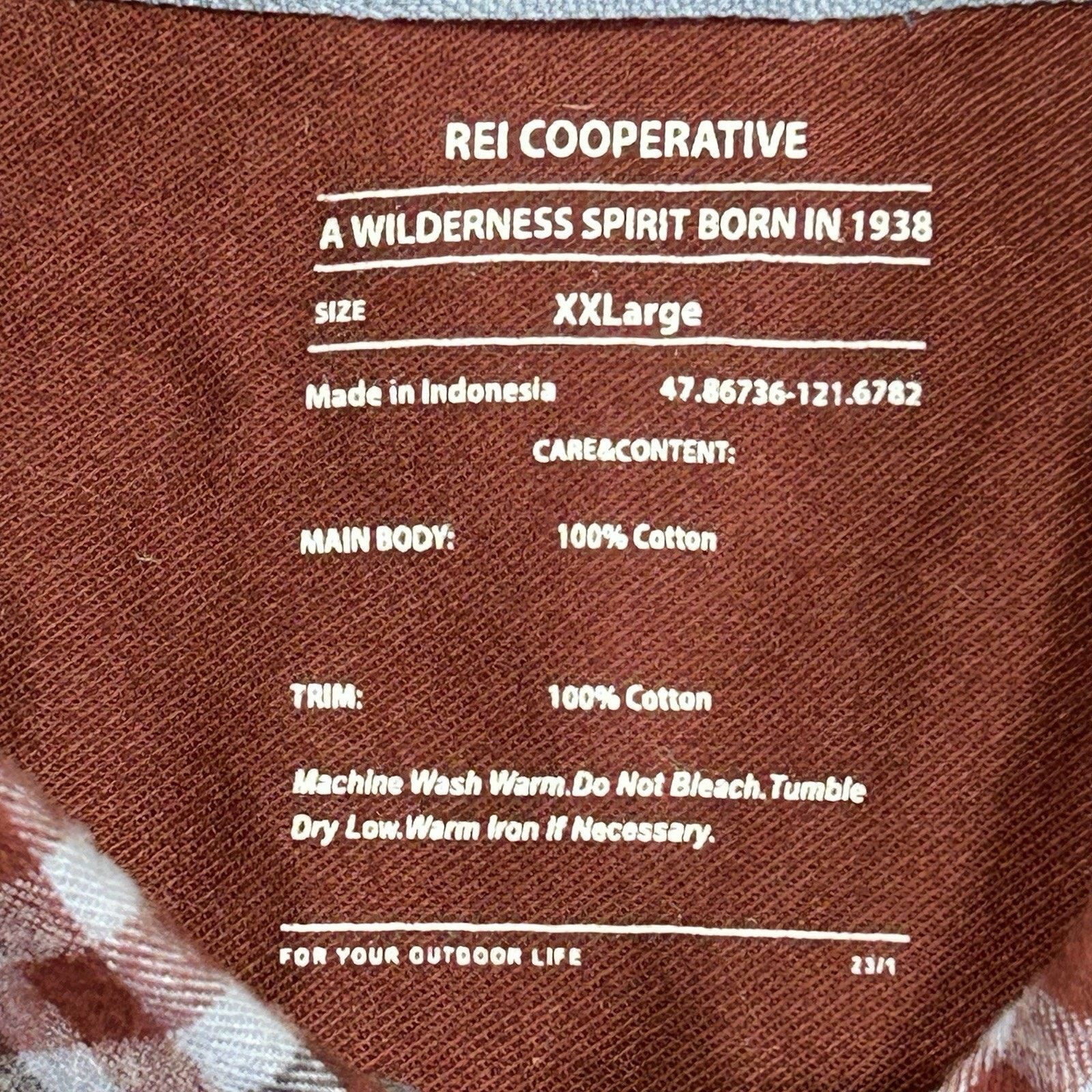 Rei REI CoOperative Mens XXL Flannel Shirt Size US XXL / EU 58 / 5 - 3 Thumbnail