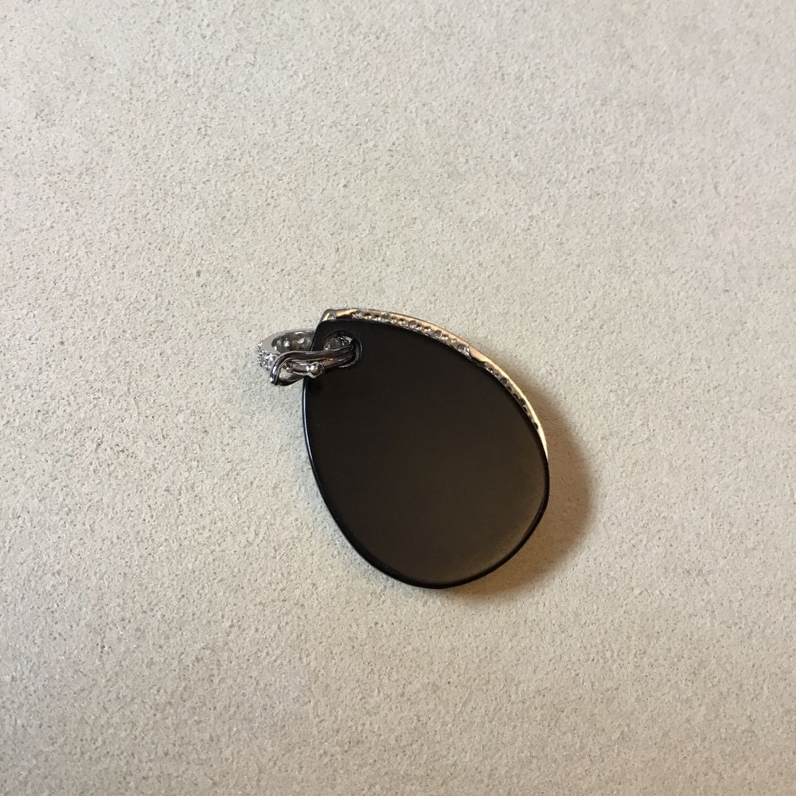 Other Sterling Silver & Black Teardrop Crystal Pendant Size ONE SIZE - 8 Thumbnail