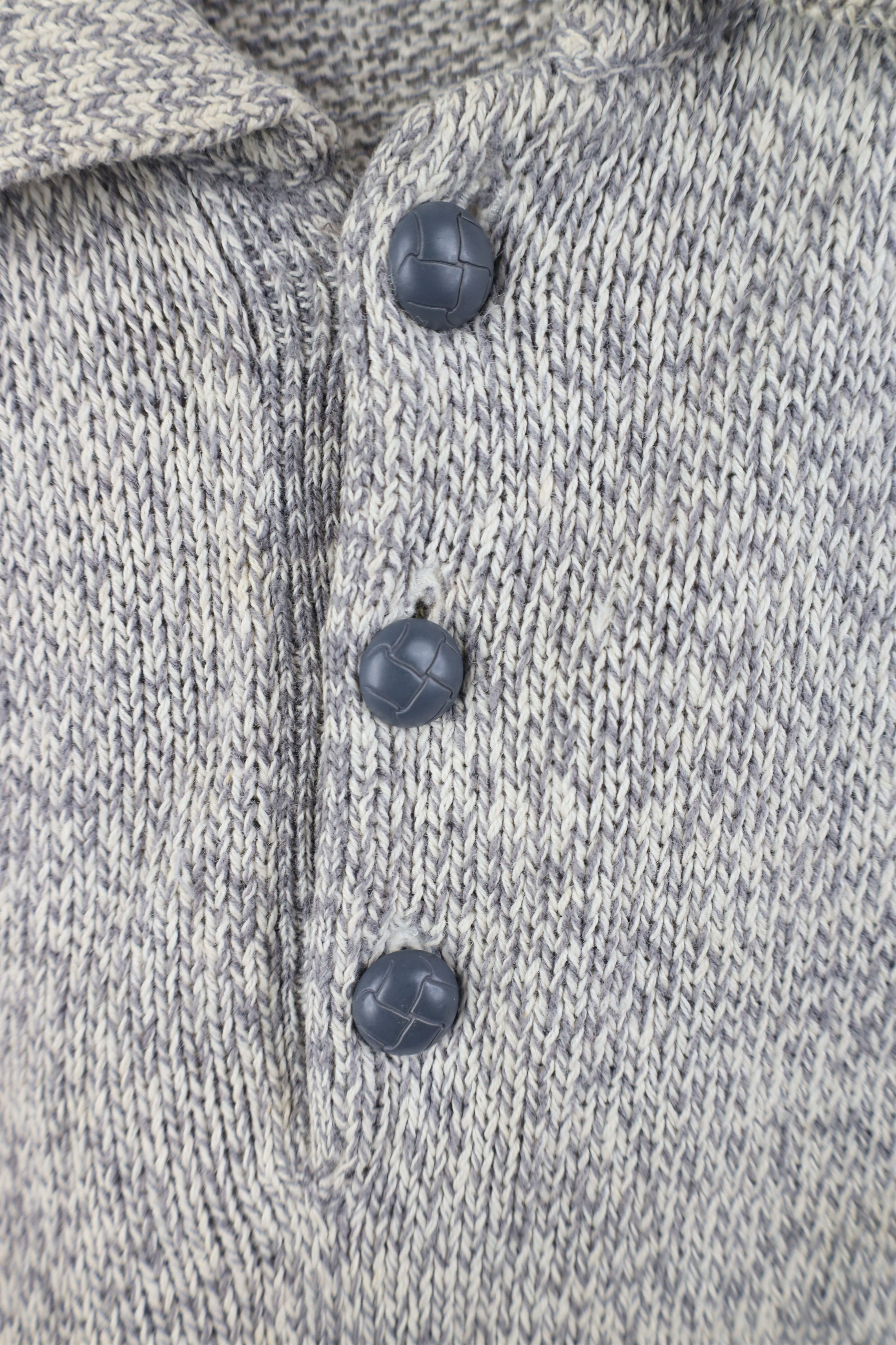 Vintage Vintage 90s Streetwear Cotton Knit Collared Sweater Gray Size US L / EU 52-54 / 3 - 4 Thumbnail