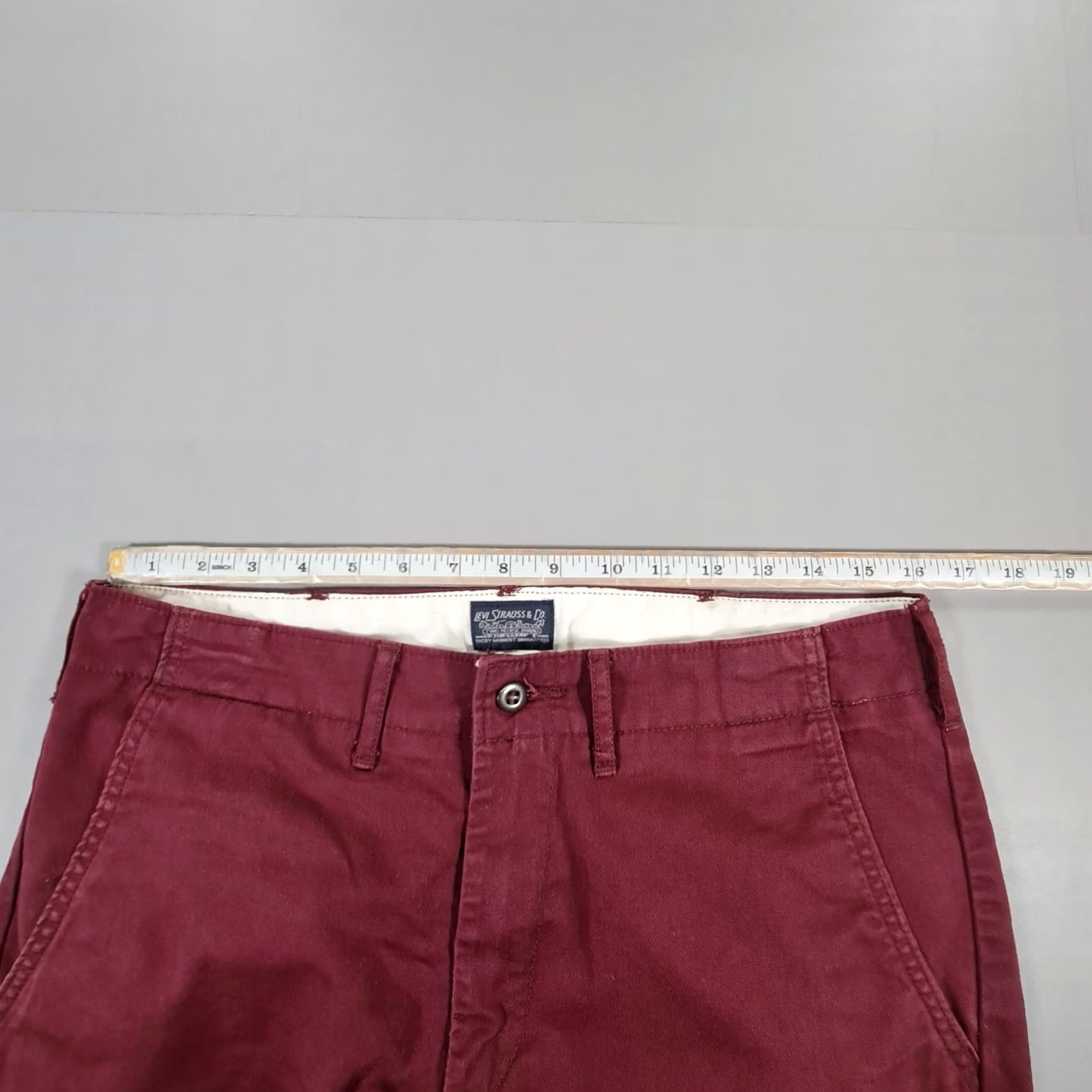 Levi's Levi's Mens Chino Trousers Slim Regular W31 L30 Red Cotton Elastane Pants Stretch Size US 31 - 4 Thumbnail