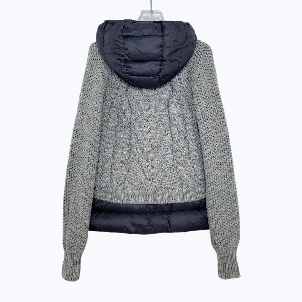 Moncler Moncler Grey Wool Panel Knit Cardigan K26WX Size S / US 4 / IT 40 - 2 Thumbnail