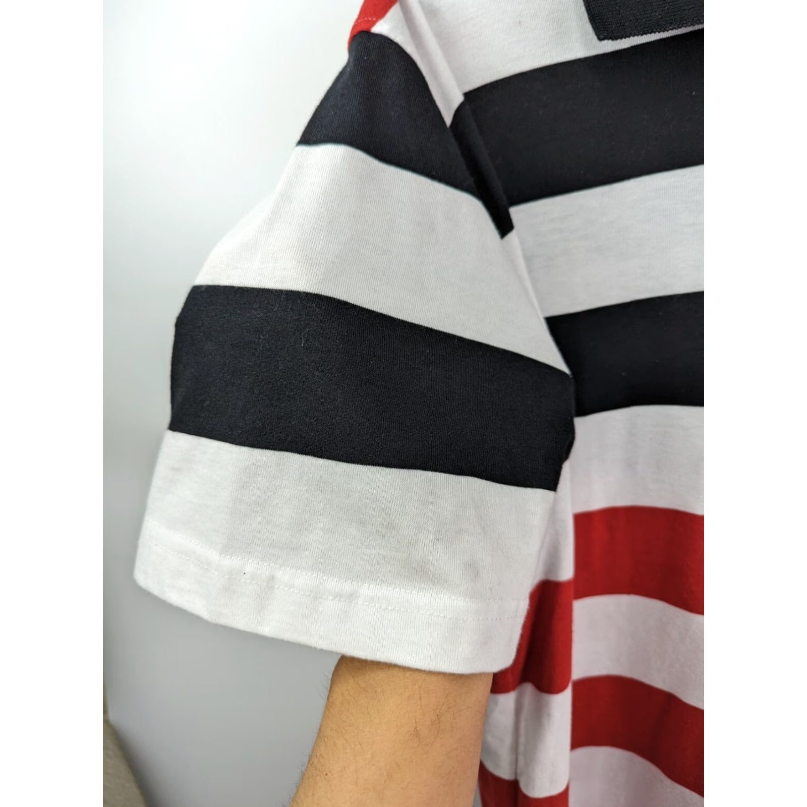 Southpole South Pole Mens Polo Shirt Striped Golf/Rugby - Red Black, XL, Cotton Blend, Button Collar, Short Sleeve, Classic Activewear Size US XL / EU 56 / 4 - 4 Thumbnail