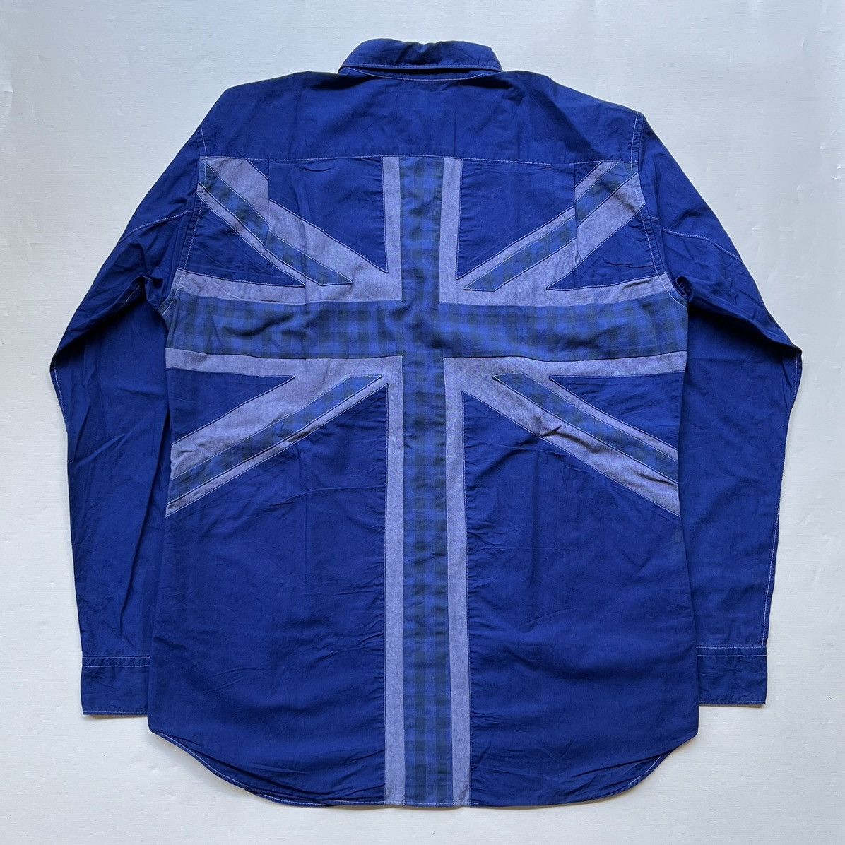 image of Comme Des Garcons x Comme Des Garcons Homme Union Jack Panelled Shirt, Men's (Size Medium)