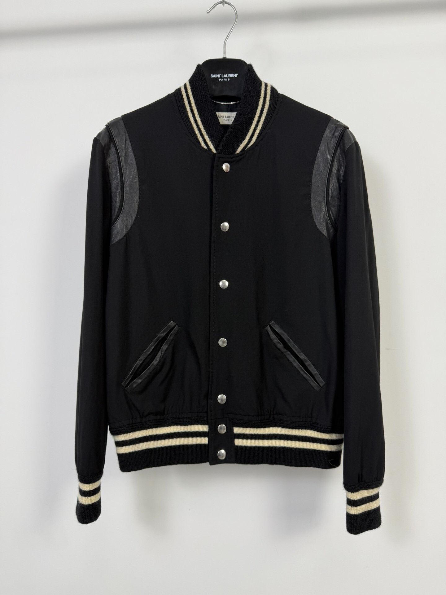 Saint Laurent Paris Saint Laurent Black Baseball Jacket Size US L / EU 52-54 / 3 - 1 Thumbnail