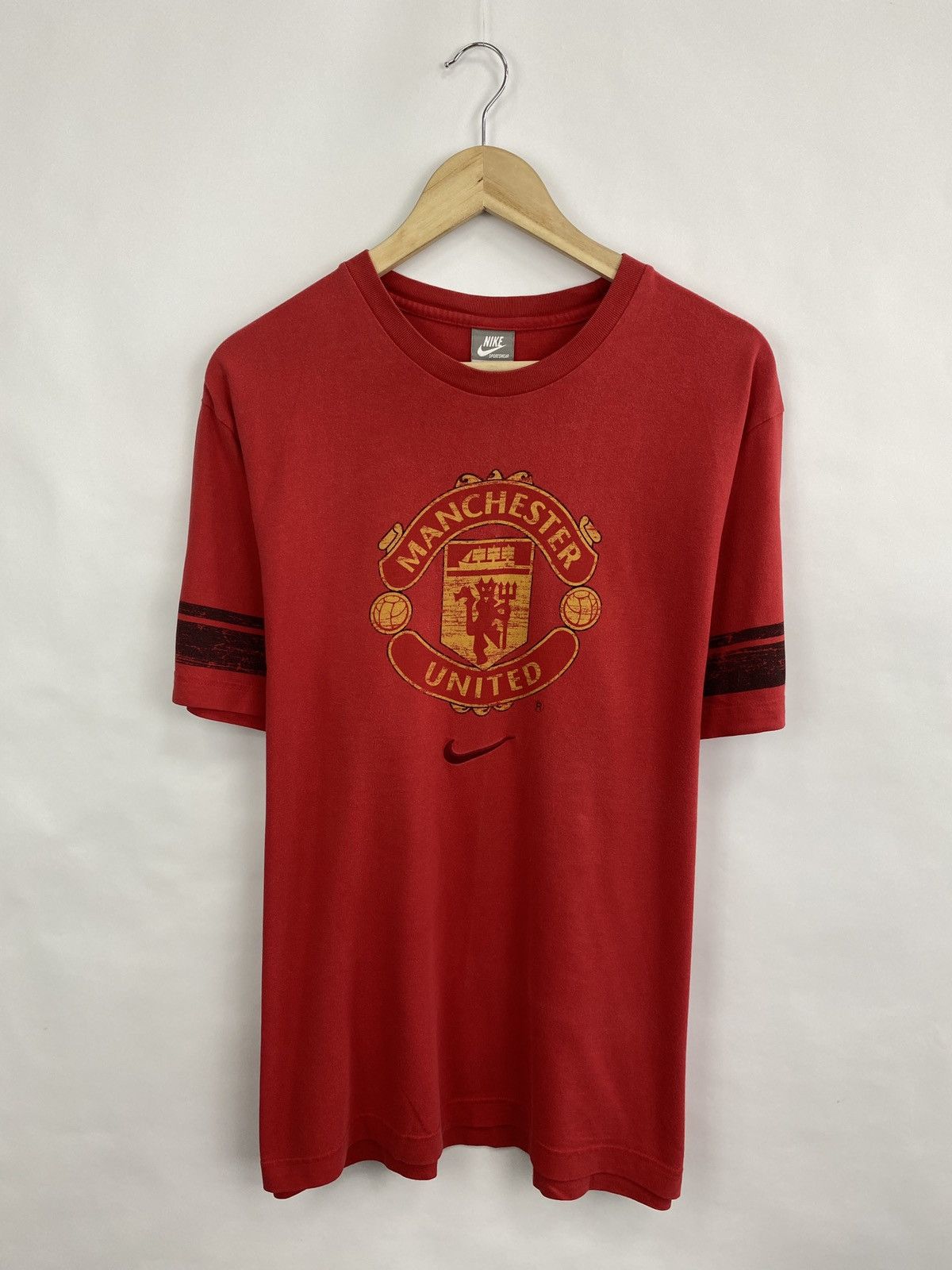 Nike 🏴󠁧󠁢󠁥󠁮󠁧󠁿 Vintage 90s Manchester United Nike T-Shirt Rare Retro Y2K Size US XL / EU 56 / 4 - 3 Thumbnail