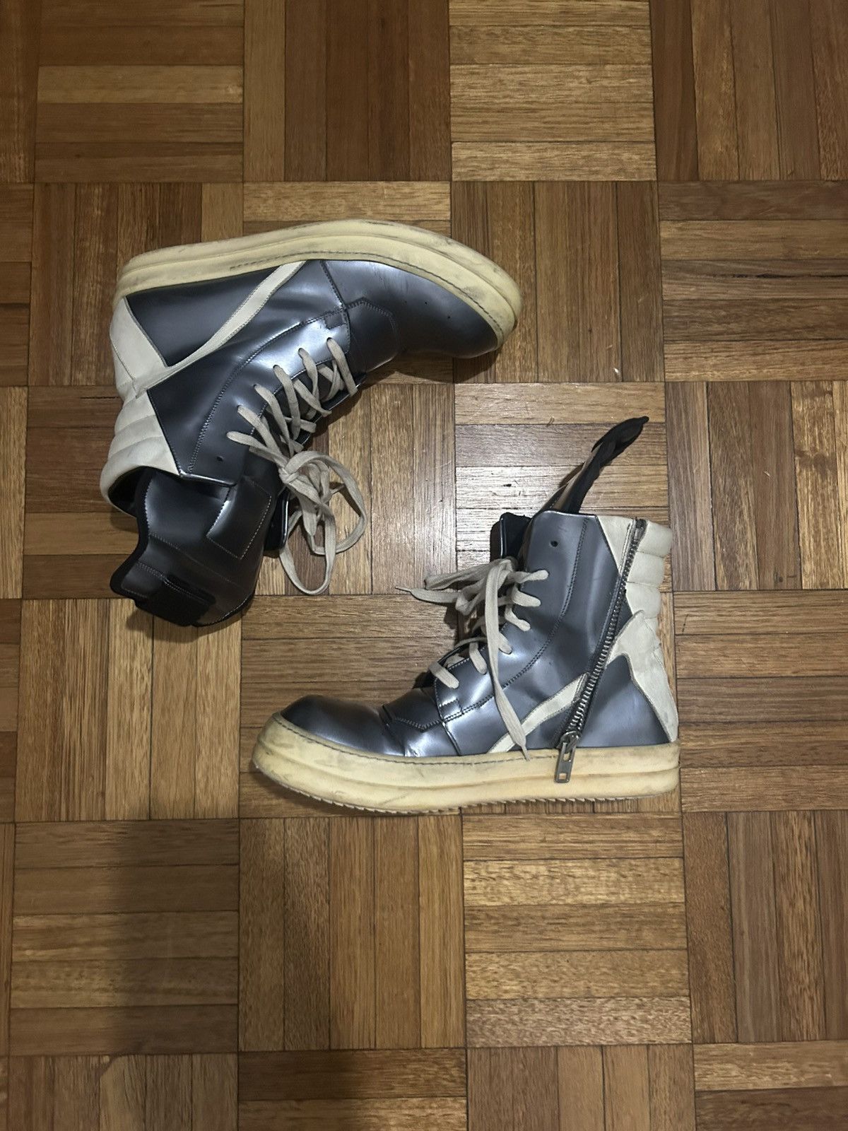Rick Owens Rick Owens Geobaskets Silver Size US 8.5 / EU 41-42 - 2 Thumbnail