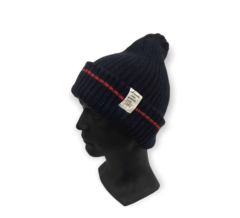 Japanese Brand × Vintage Japanese Brand Reversible Stripe Plain Beanie Hat Size ONE SIZE - 5 Thumbnail