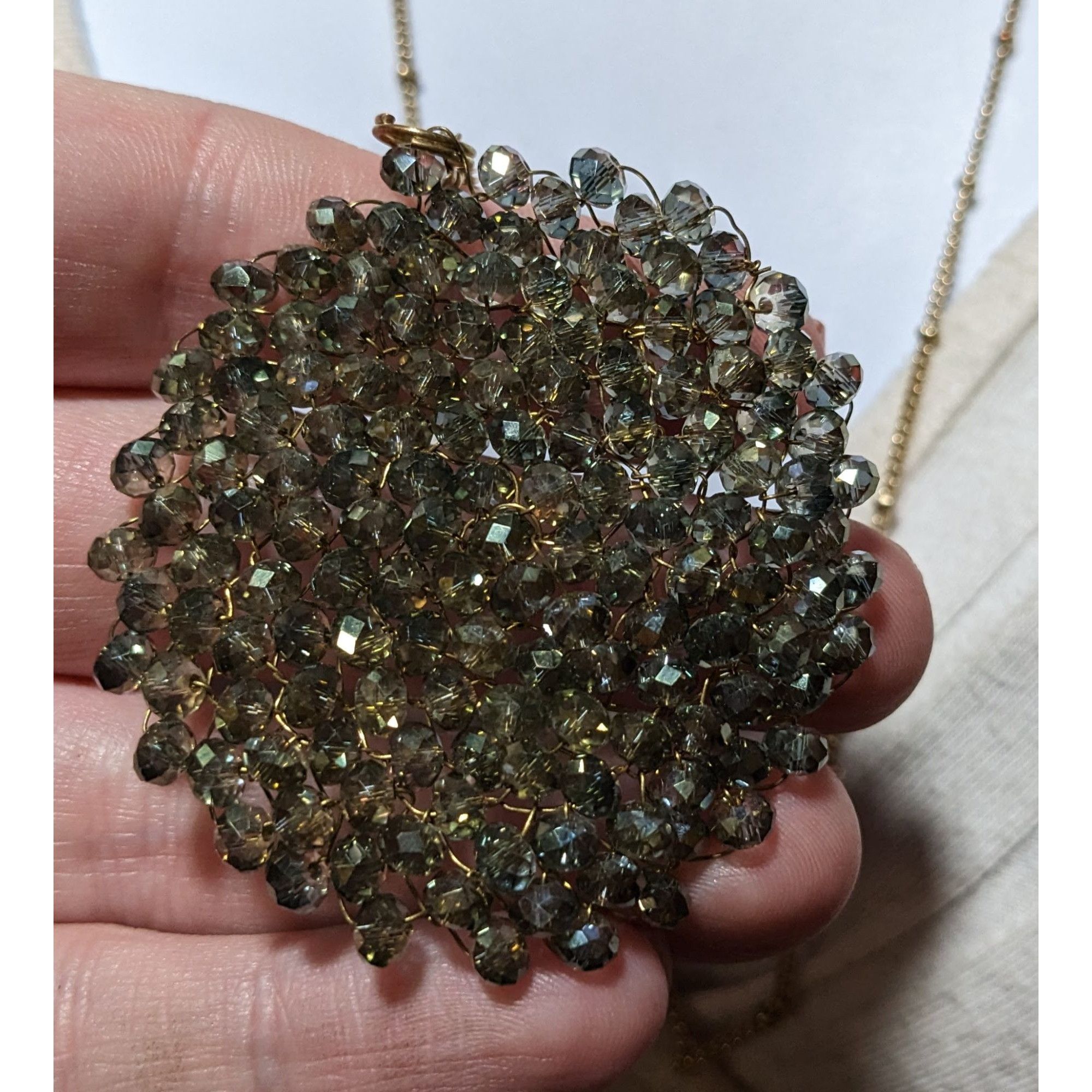 Other Handmade Wire Beaded Sparkly Glass Pendant Necklace Size ONE SIZE - 8 Thumbnail