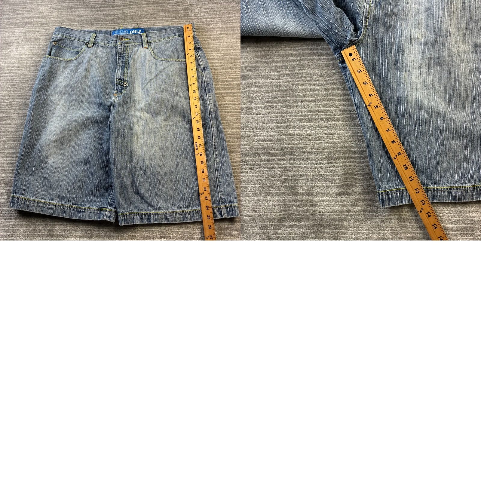 Vintage VINTAGE Delf Jeans Shorts 40 Blue 13" Inseam 5-Pocket Relaxed Bermuda Hip Hop Grunge 90s Mens Denim Baggy Casual Summer Spring Size US 40 / EU 56 - 8 Thumbnail