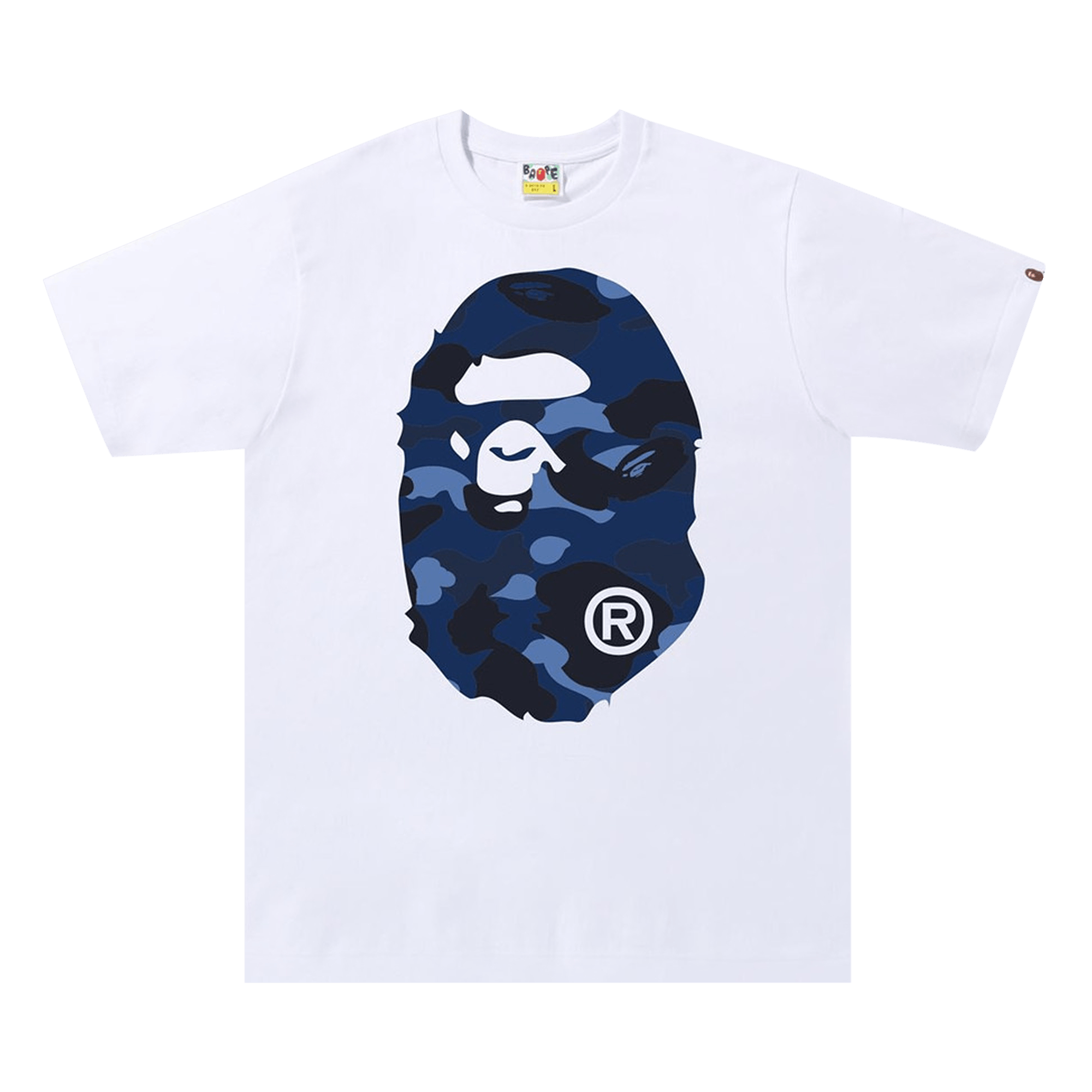 image of Bape Color Camo Big Ape Head Tee White/navy, Men's (Size XL)