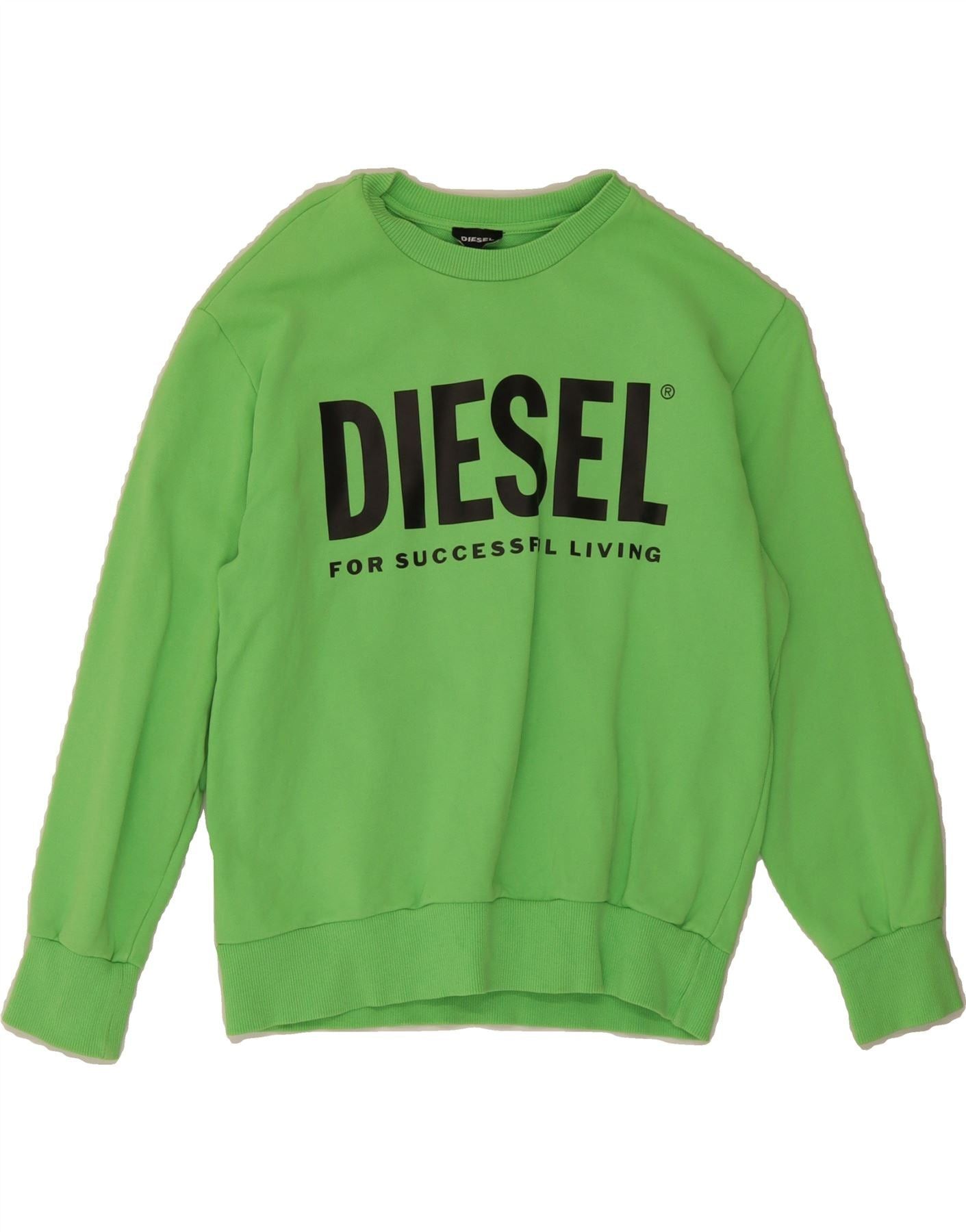 Diesel Boys Graphic Sweatshirt Jumper 11-12 Years Green Cotton Size M / US 6-8 / IT 42-44 - 1 Thumbnail