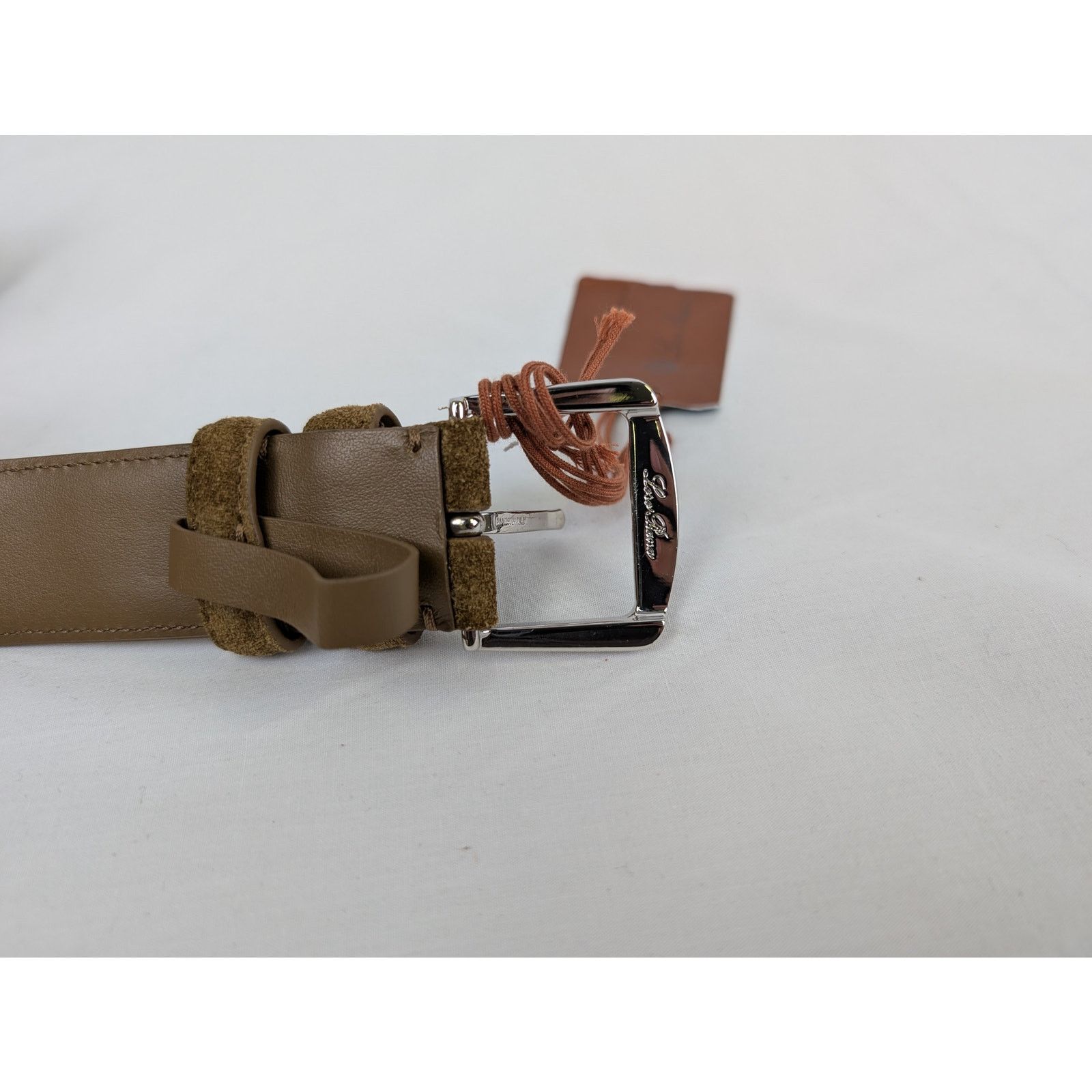 Loro Piana o1rshd1 Size: 105 / Men's 100% Suede Calf Split Belt Brown Size 42 - 5 Thumbnail